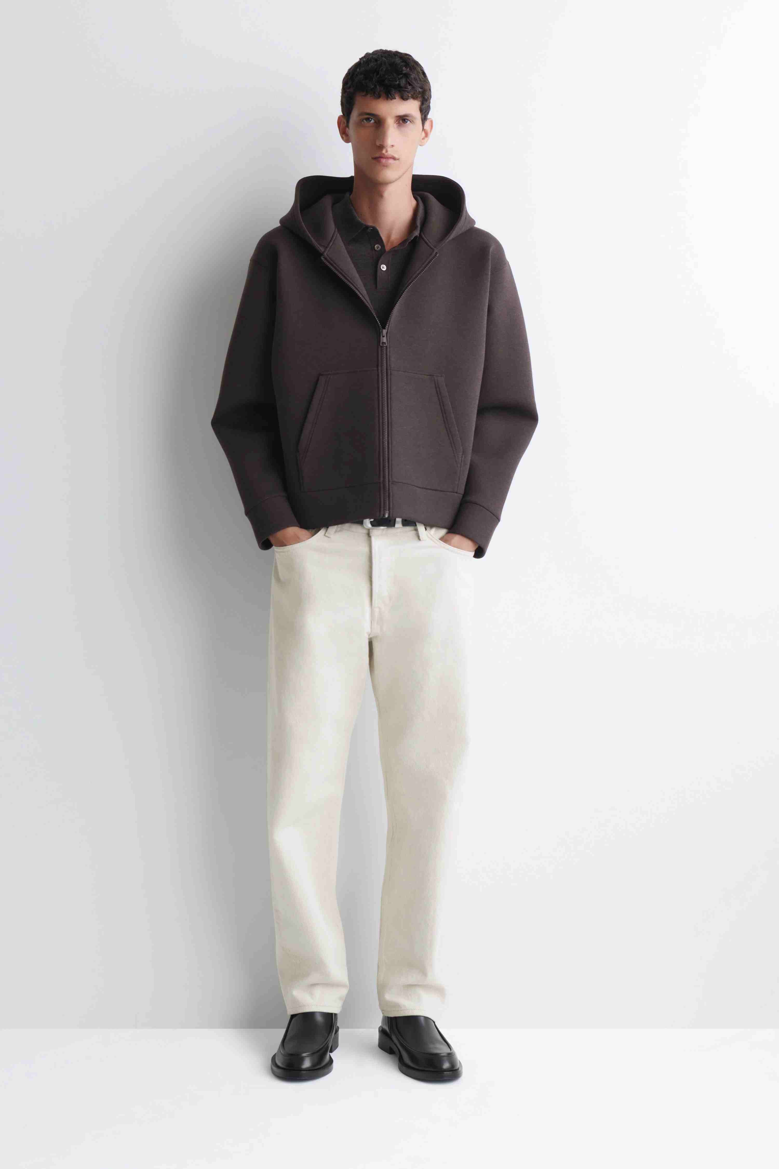 OVERSIZED SCUBA-JERSEY ZIP-UP HOODIE - 3