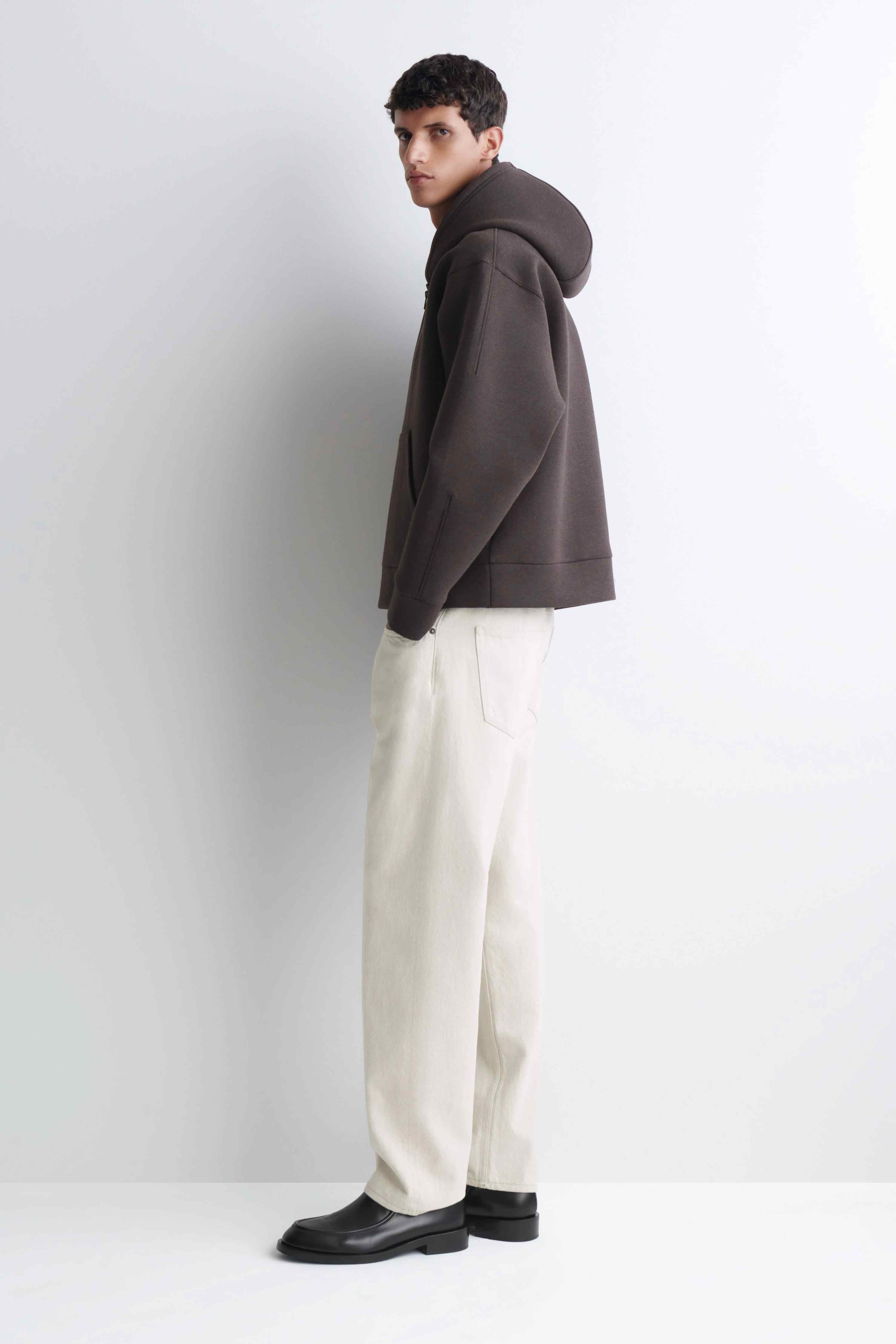 OVERSIZED SCUBA-JERSEY ZIP-UP HOODIE - 4