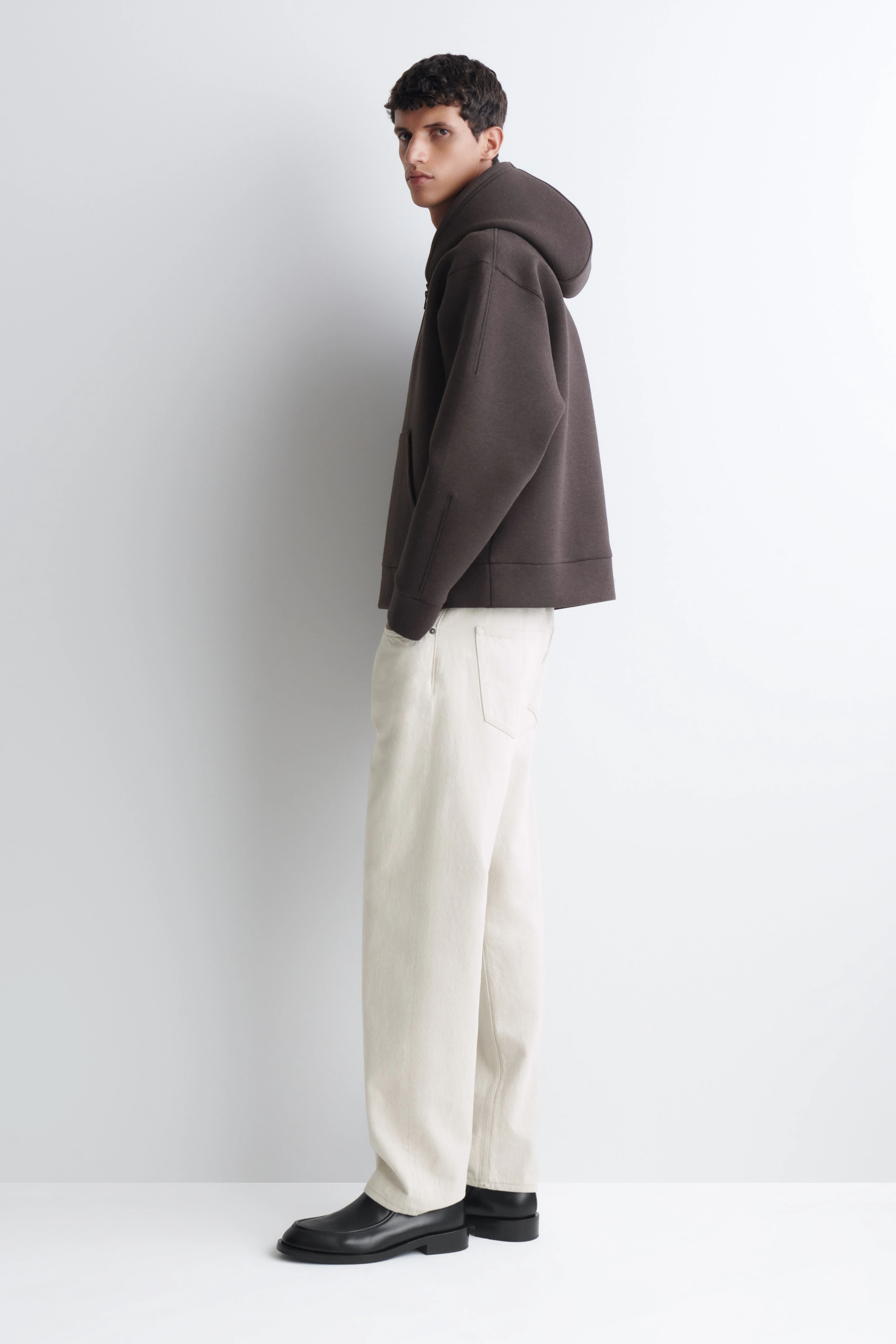 OVERSIZED SCUBA-JERSEY ZIP-UP HOODIE - 4