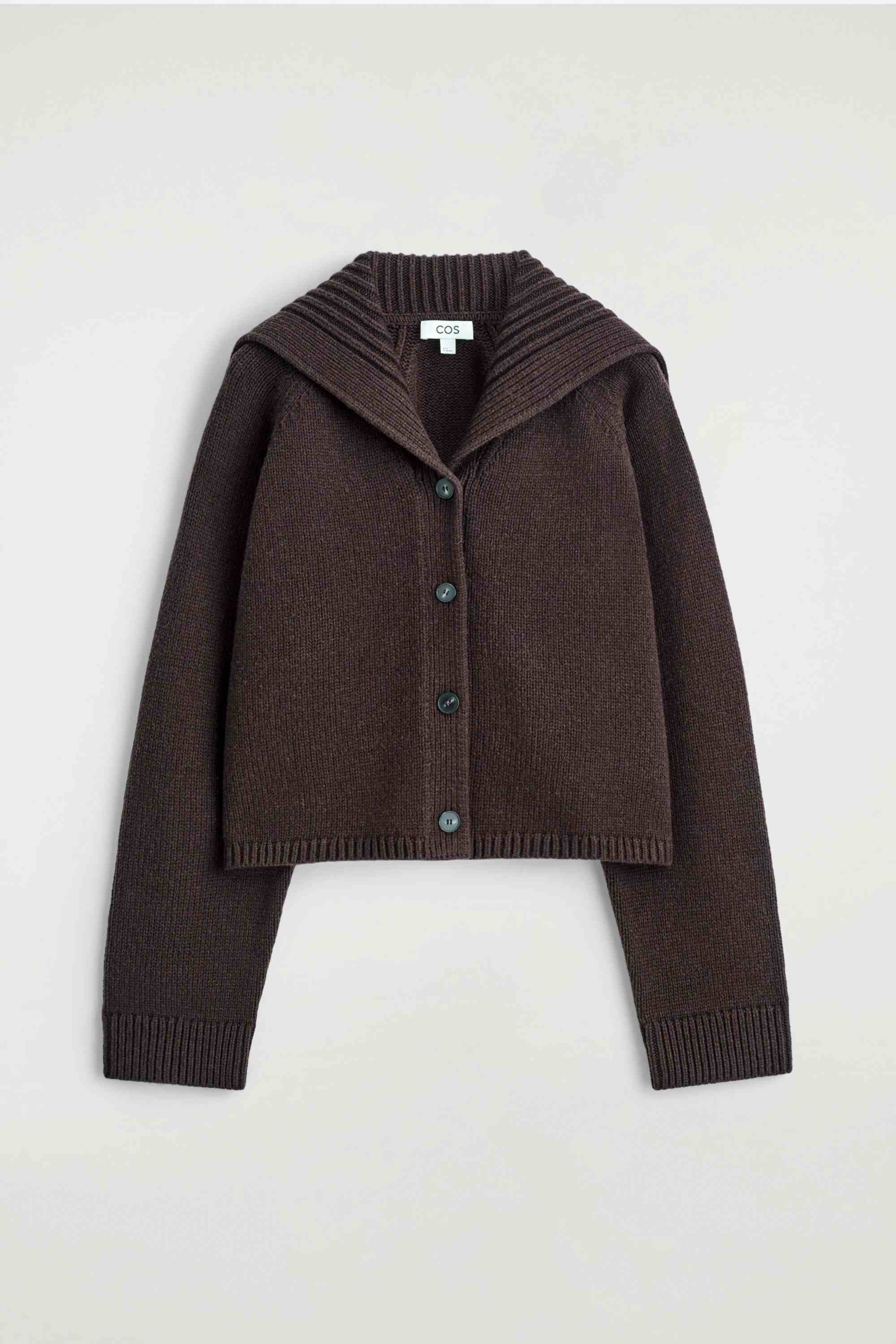 SAILOR-COLLAR WOOL CARDIGAN - 1
