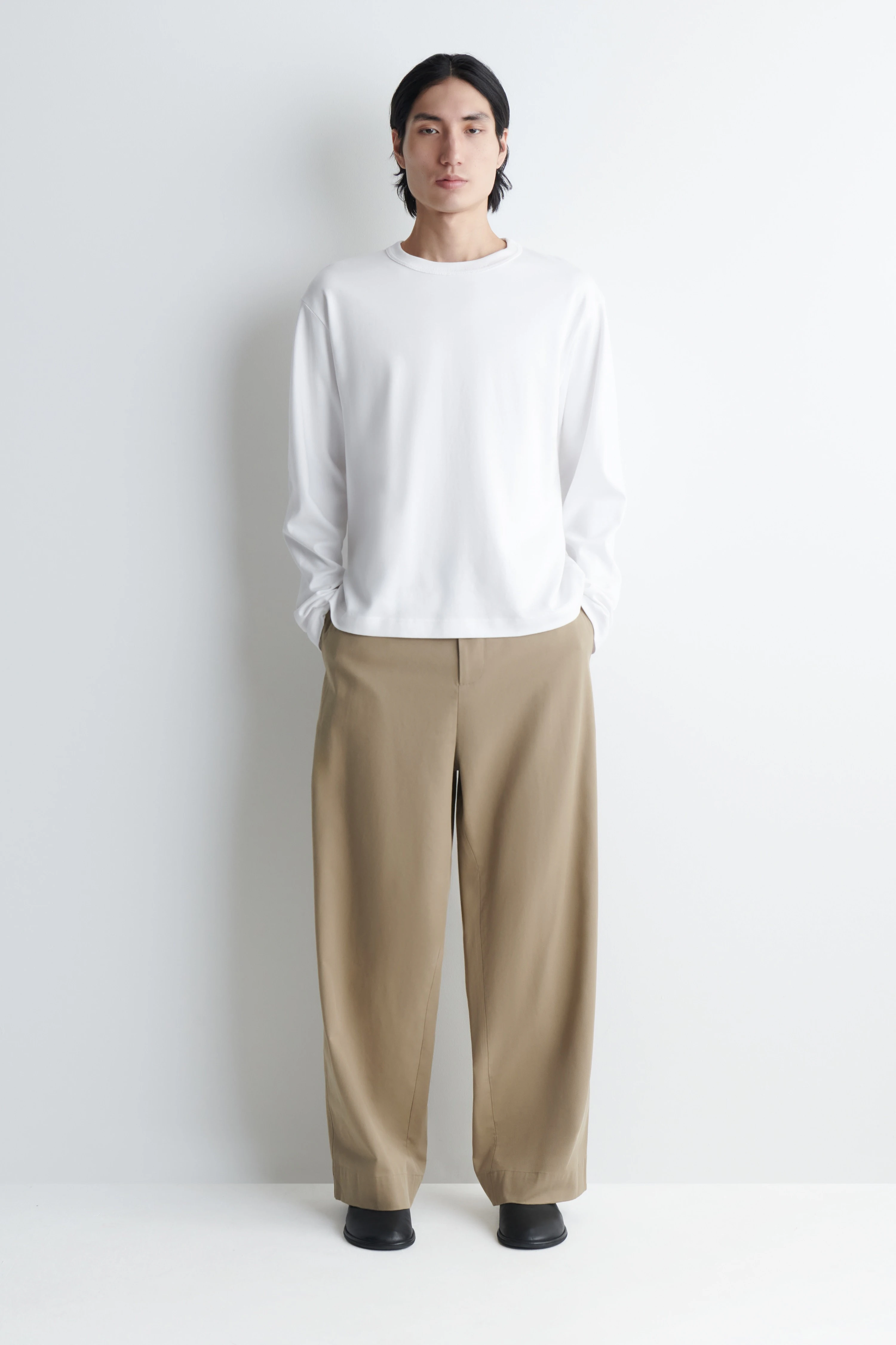 RELAXED JERSEY INTERLOCK LONG-SLEEVED T-SHIRT - 3