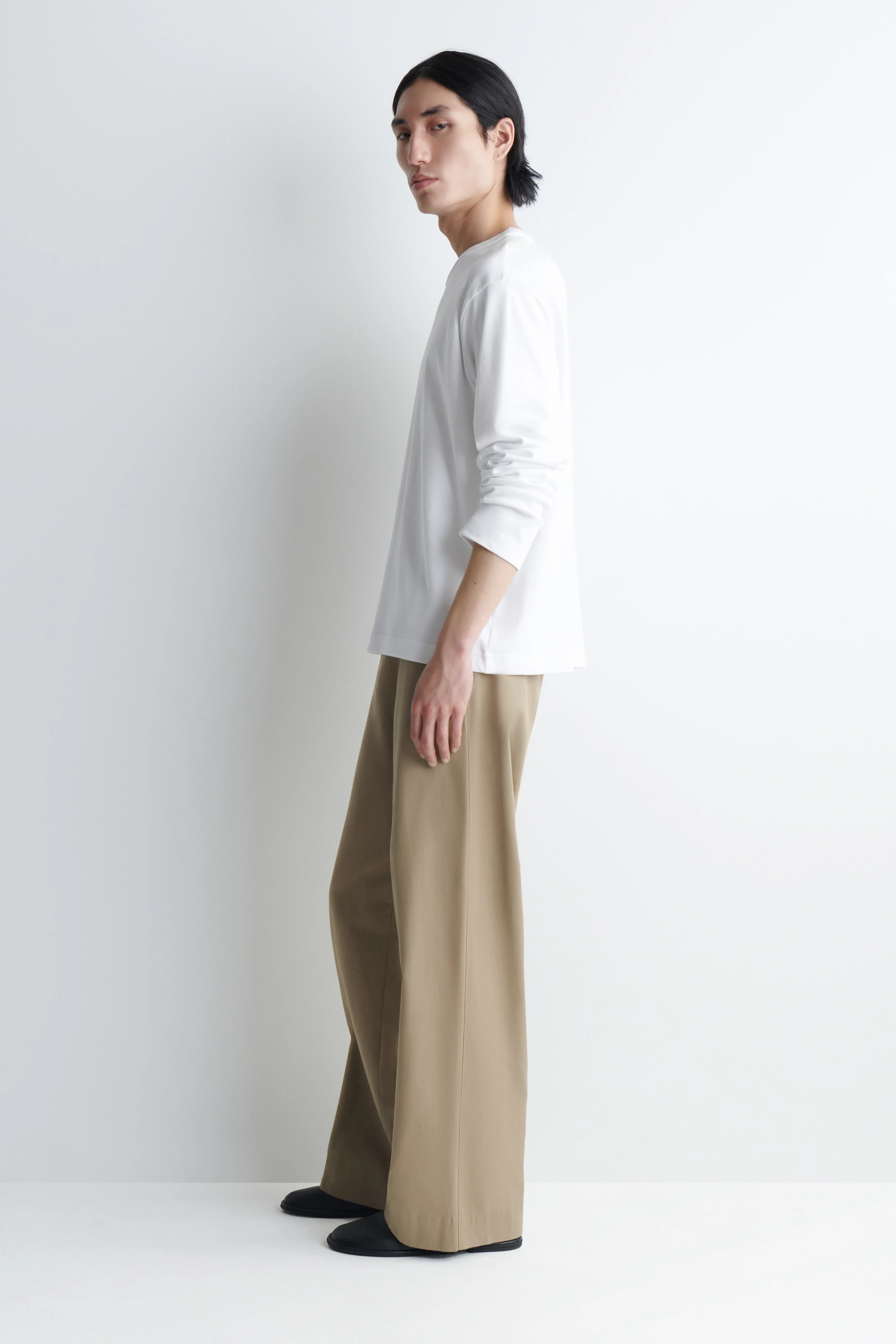 RELAXED JERSEY INTERLOCK LONG-SLEEVED T-SHIRT - 4