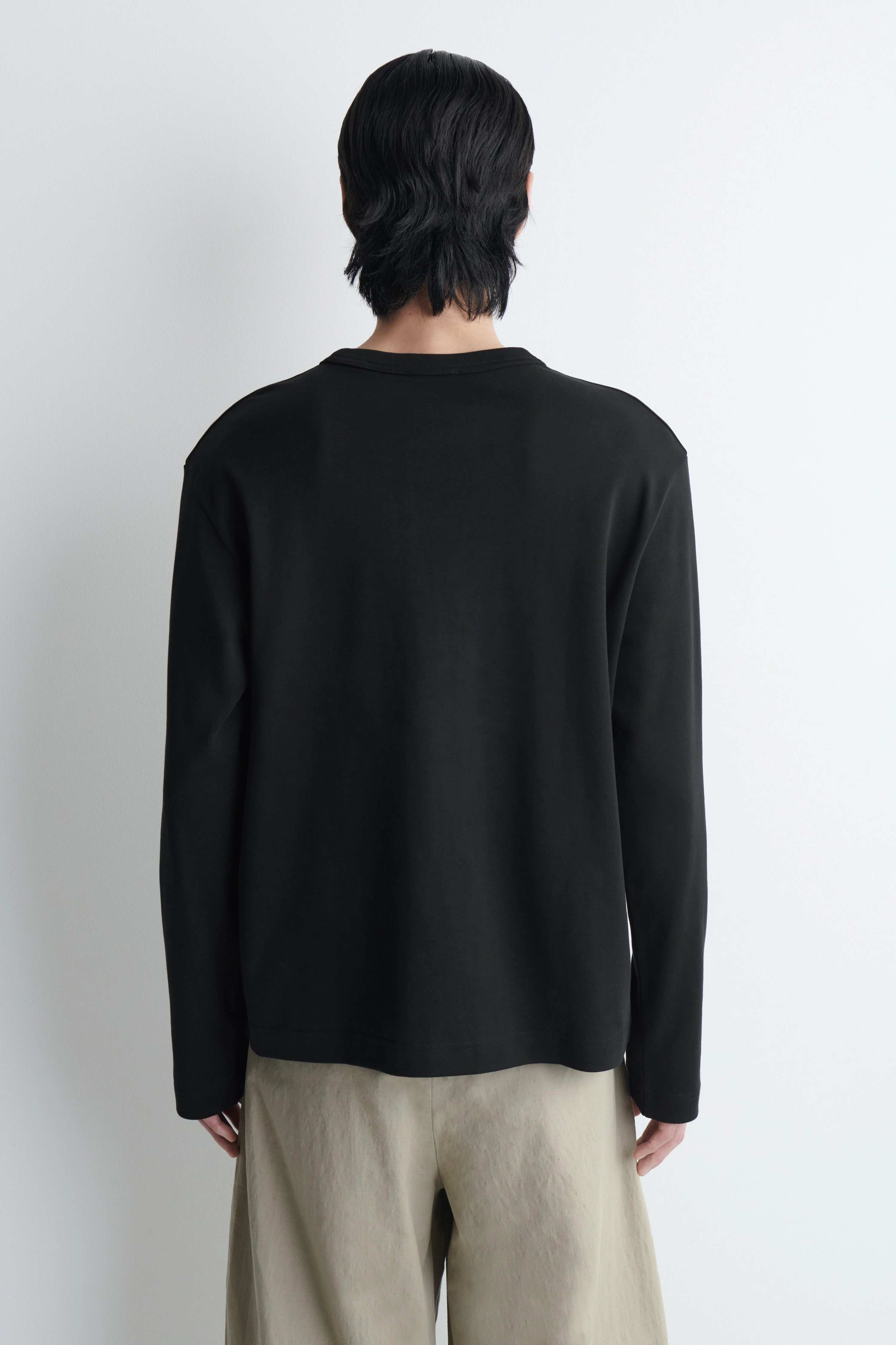 RELAXED JERSEY INTERLOCK LONG-SLEEVED T-SHIRT - 2