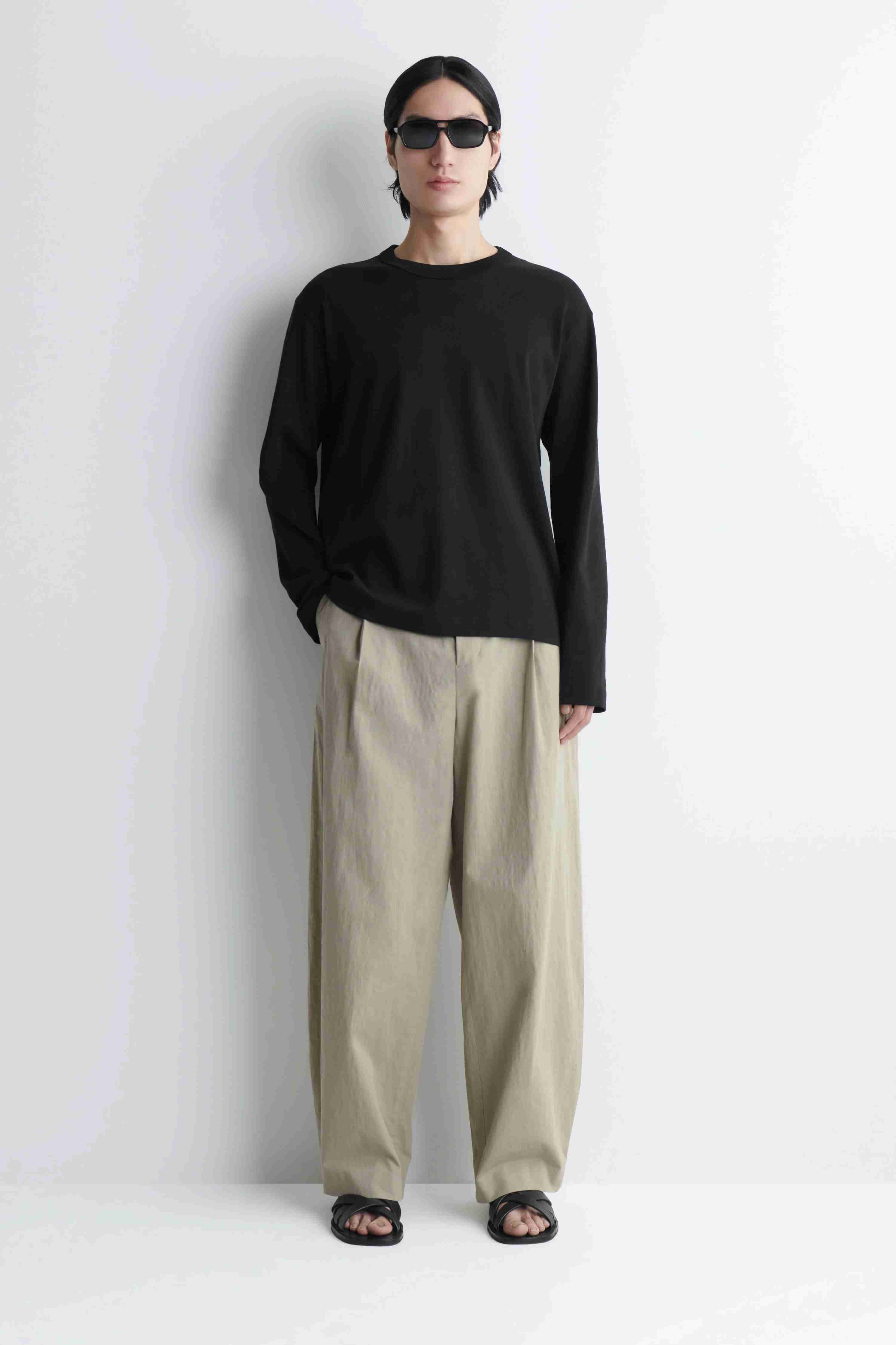 RELAXED JERSEY INTERLOCK LONG-SLEEVED T-SHIRT - 3