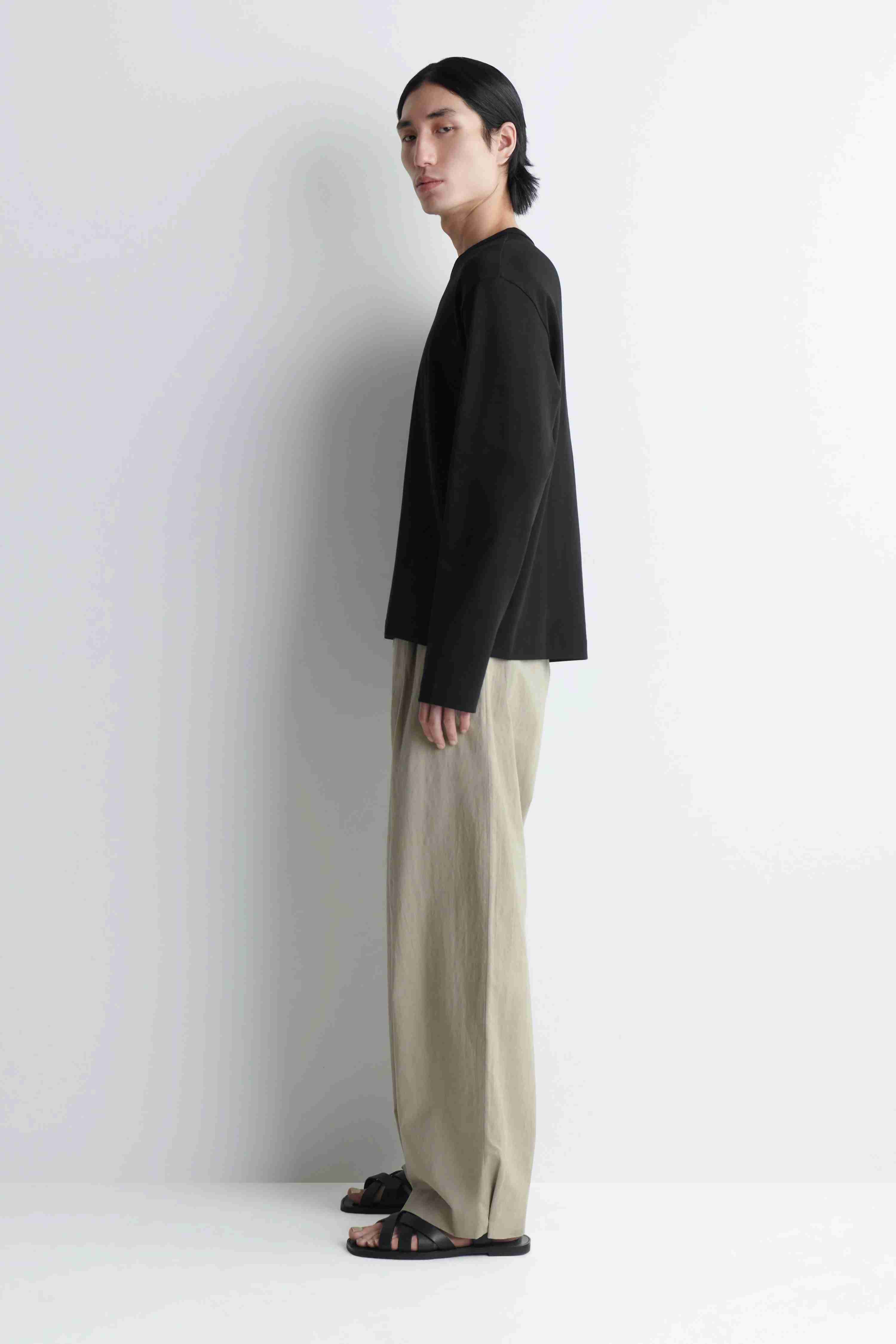 RELAXED JERSEY INTERLOCK LONG-SLEEVED T-SHIRT - 4