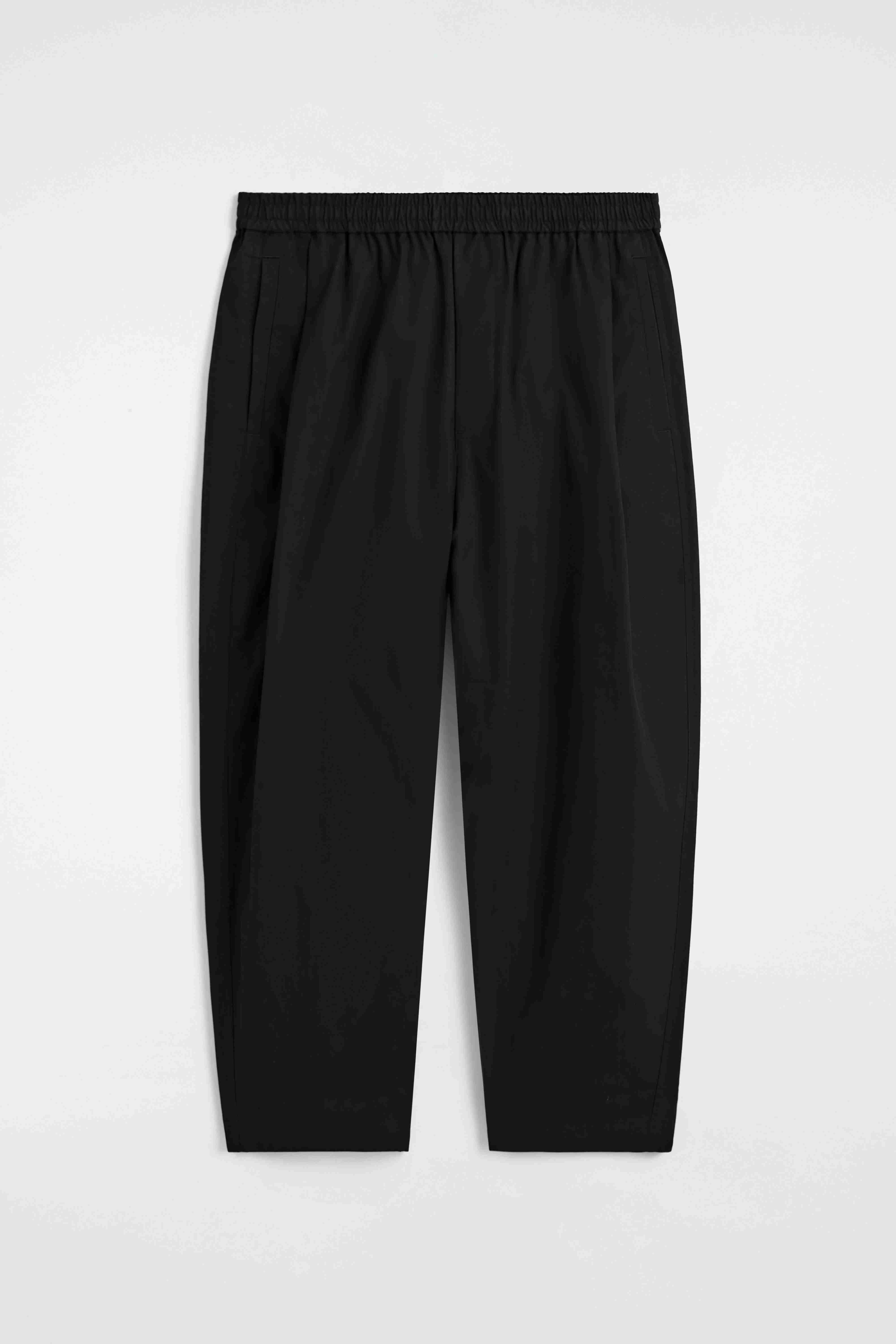 CROPPED ELASTICATED RELAXED-FIT WIDE-LEG TROUSERS - 6