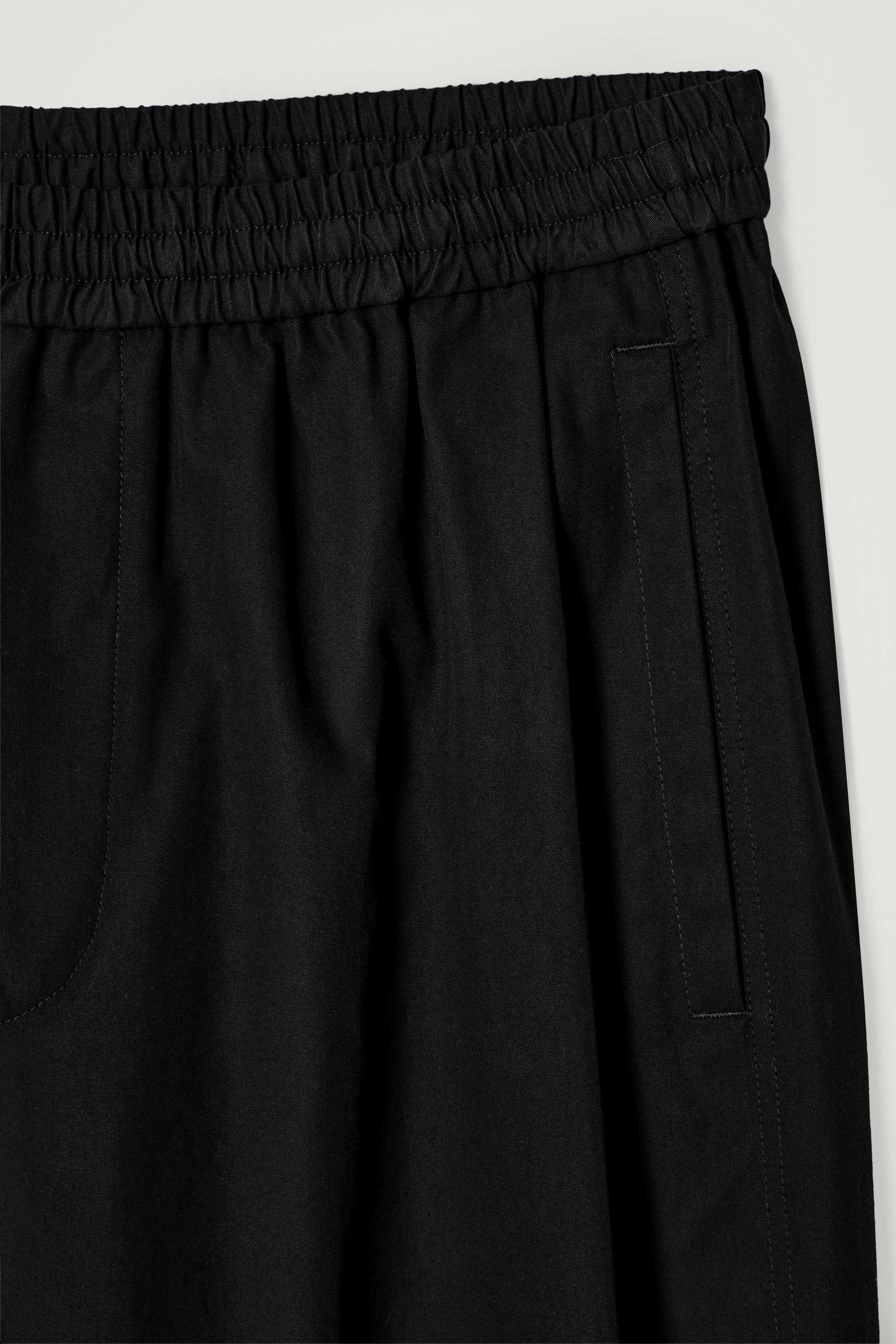 CROPPED ELASTICATED RELAXED-FIT WIDE-LEG TROUSERS - 9