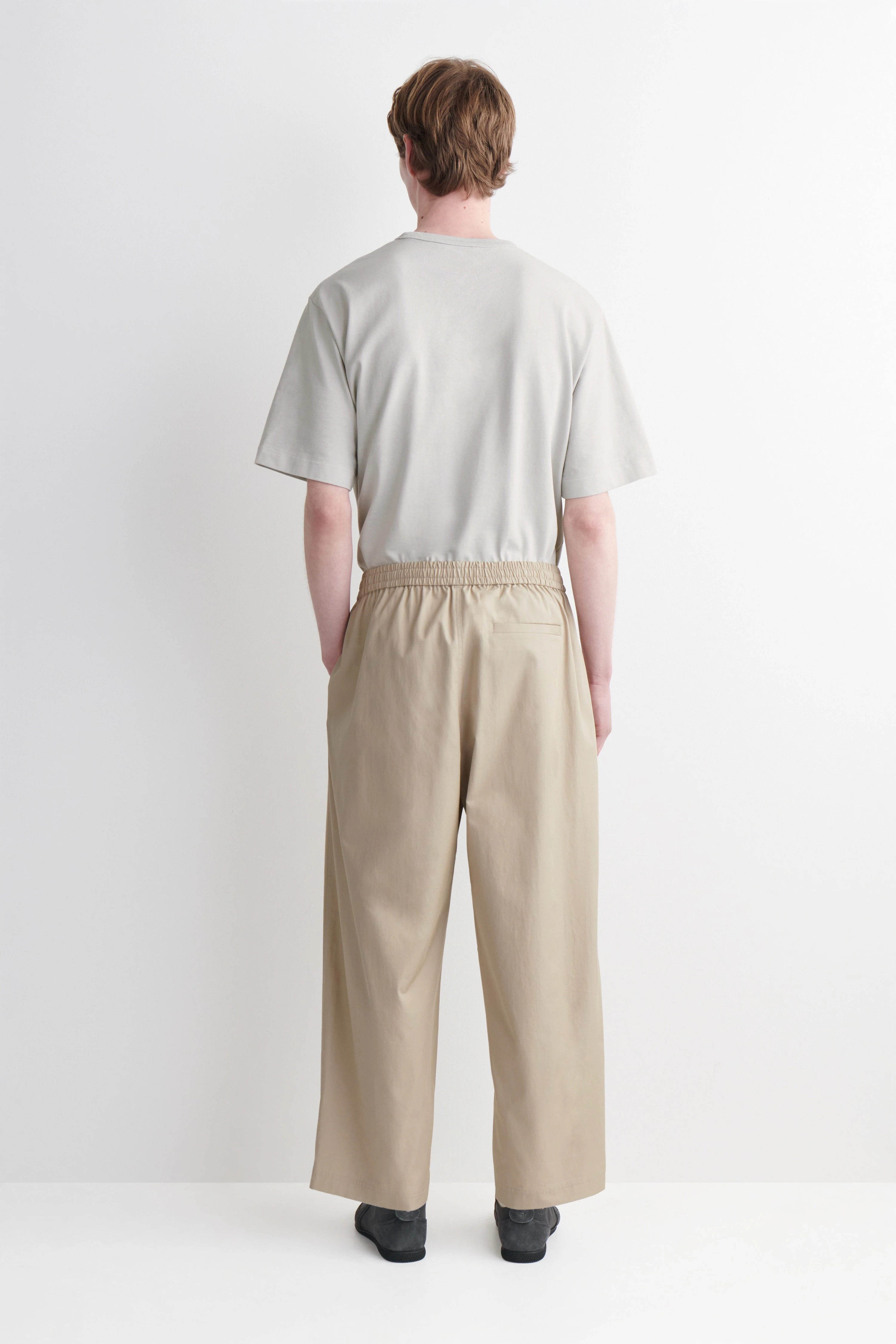 CROPPED ELASTICATED RELAXED-FIT WIDE-LEG TROUSERS - 2
