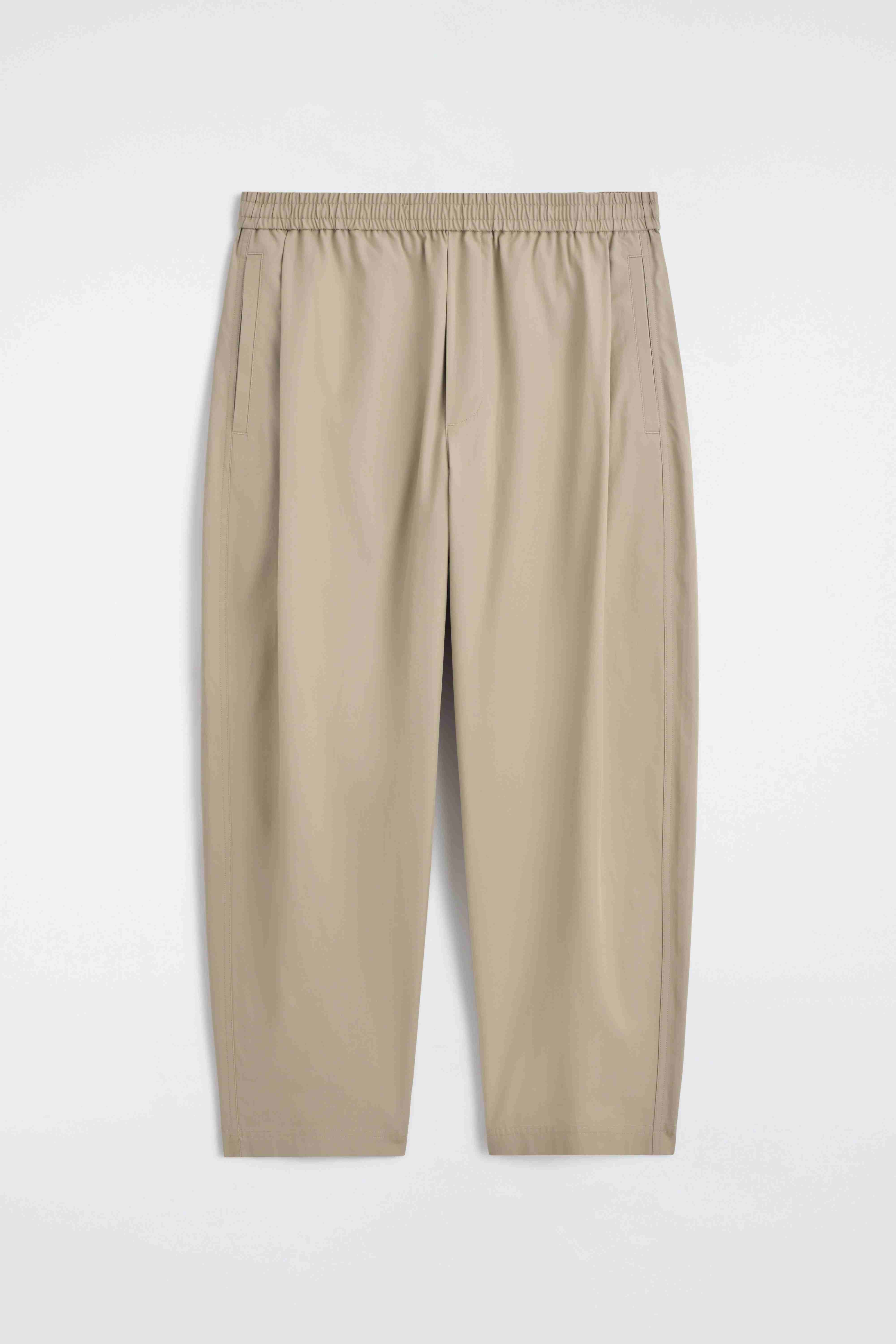 CROPPED ELASTICATED RELAXED-FIT WIDE-LEG TROUSERS - 5