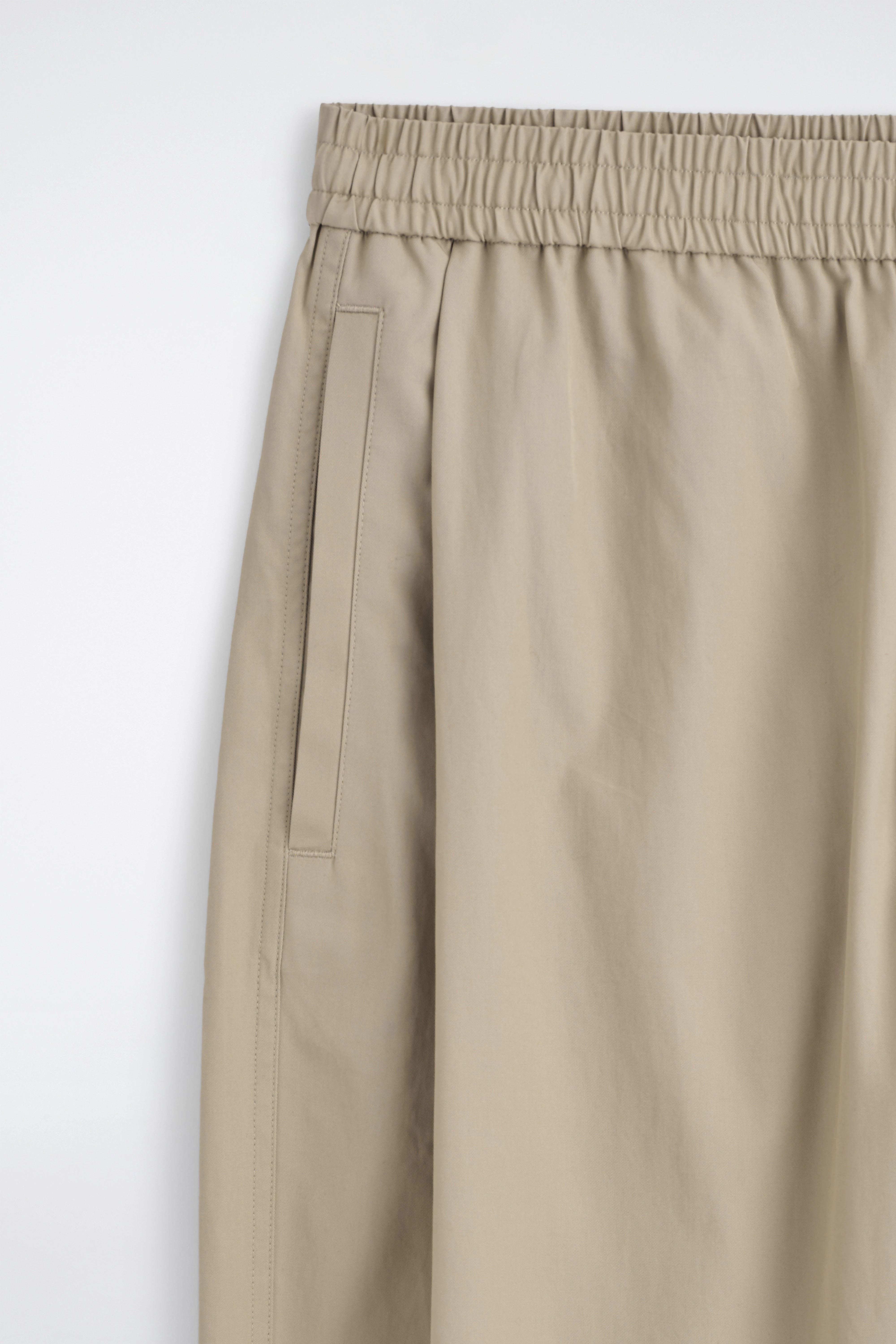 CROPPED ELASTICATED RELAXED-FIT WIDE-LEG TROUSERS - 6