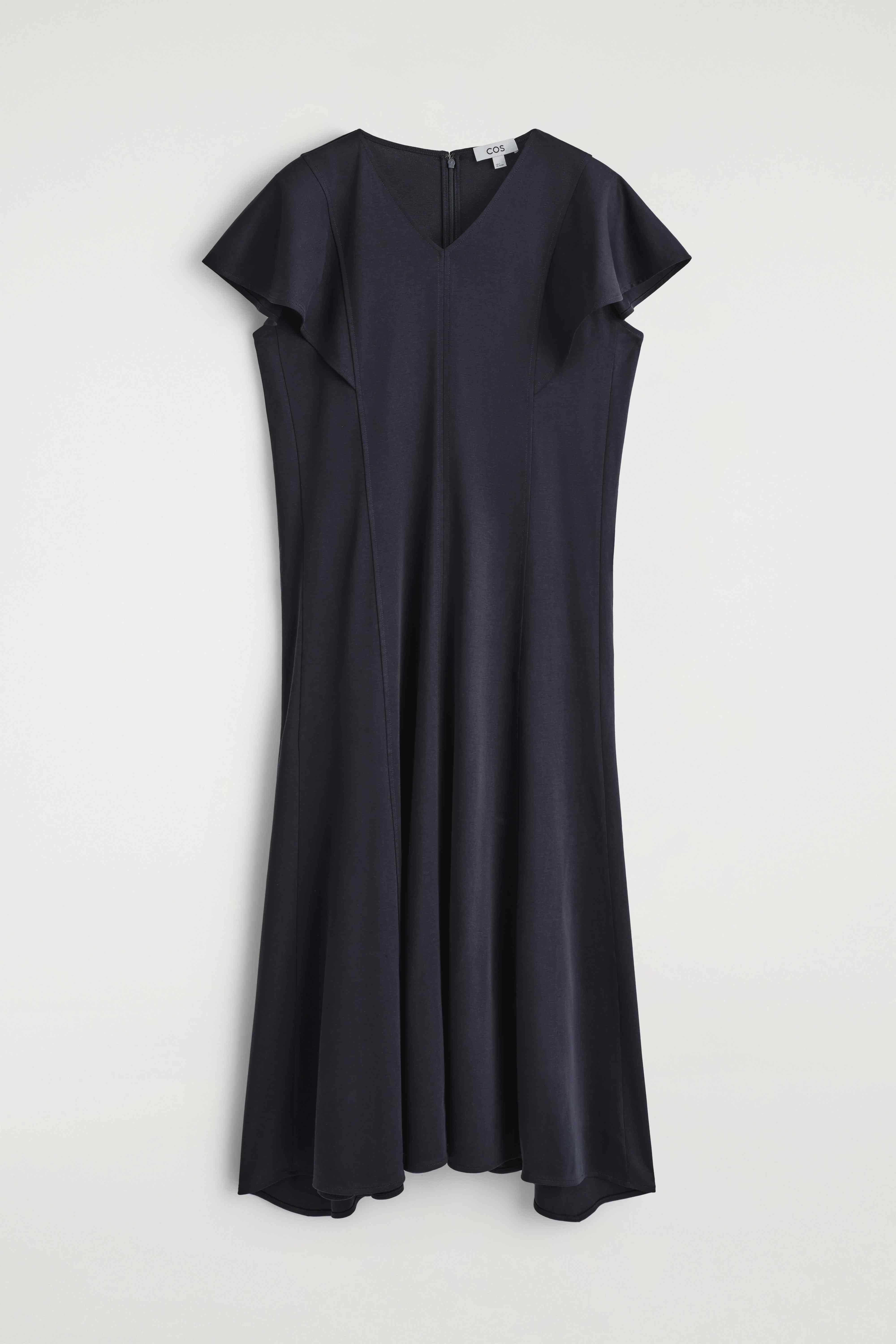 PETAL-SLEEVE COTTON MIDI DRESS - 1