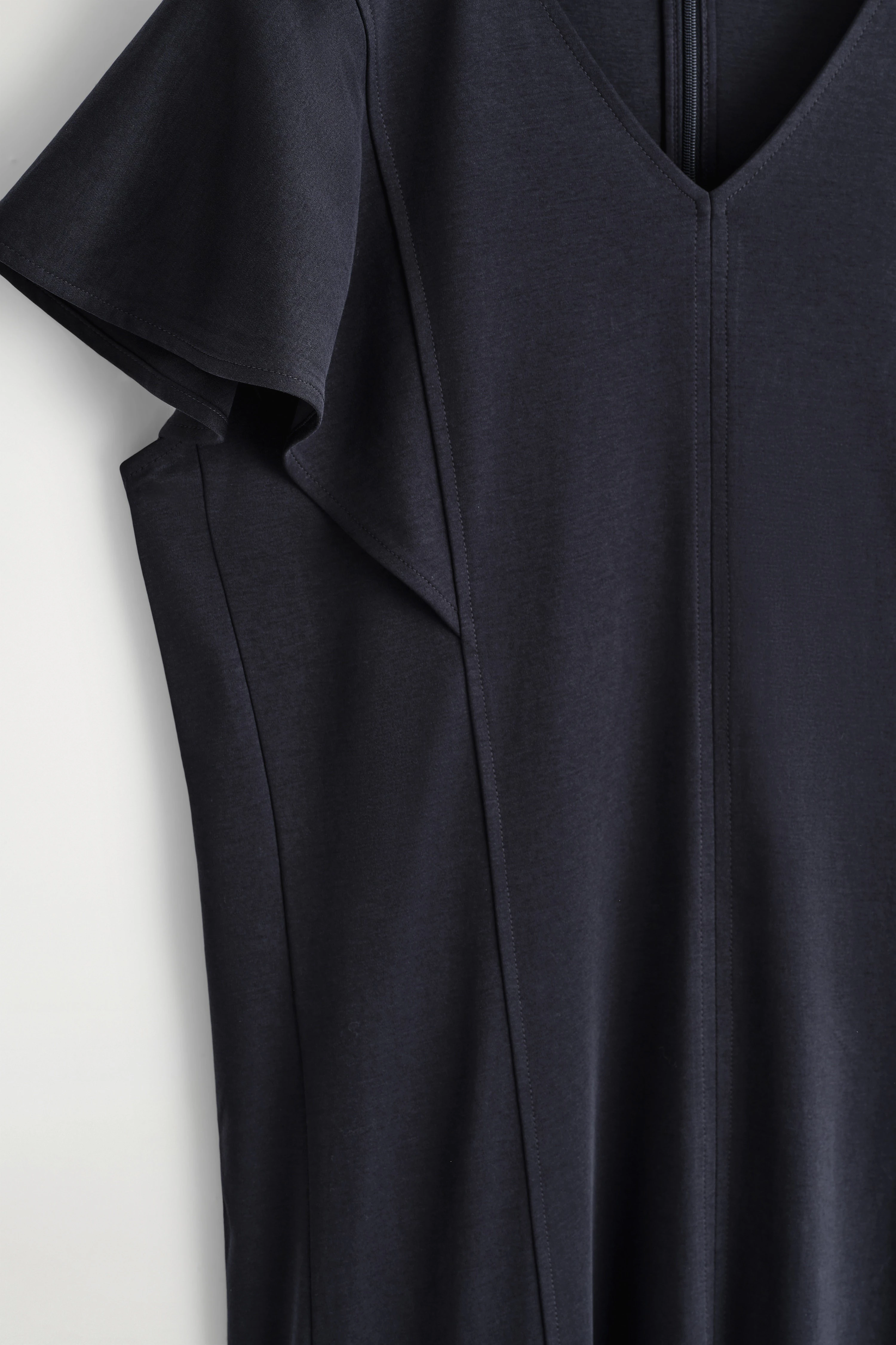 PETAL-SLEEVE COTTON MIDI DRESS