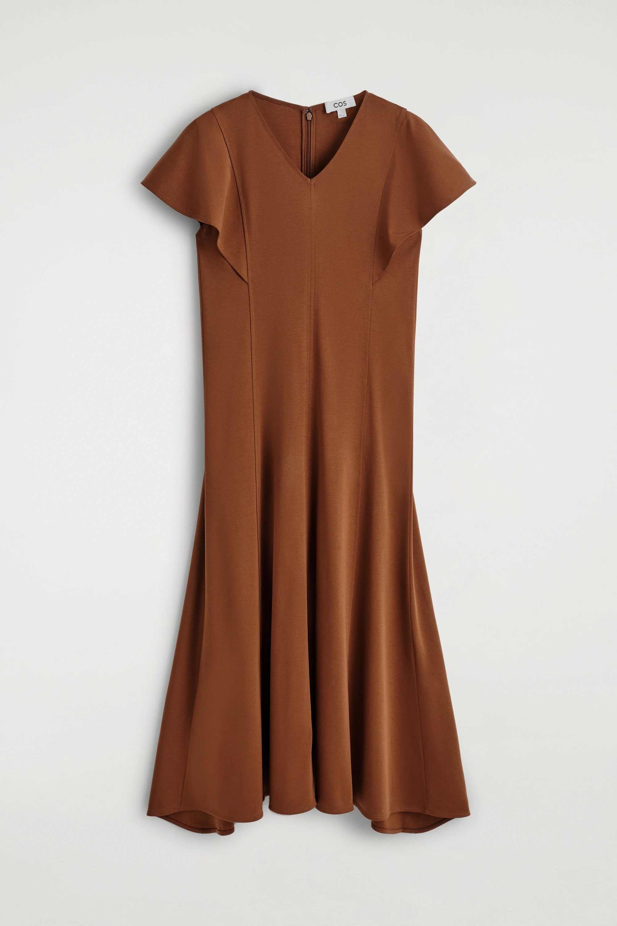 PETAL-SLEEVE COTTON MIDI DRESS - 1