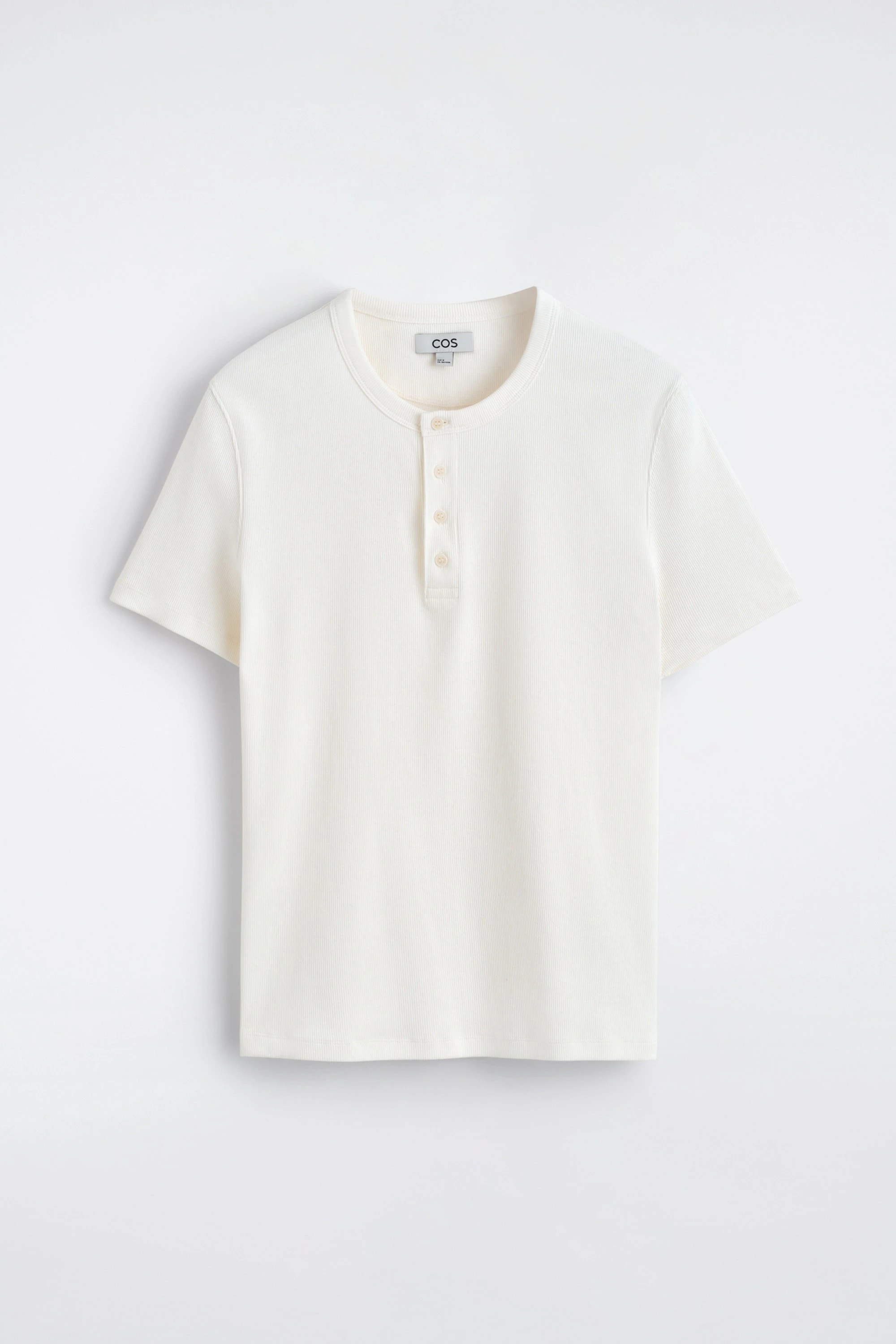 SLIM-FIT RIBBED HENLEY T-SHIRT - 6