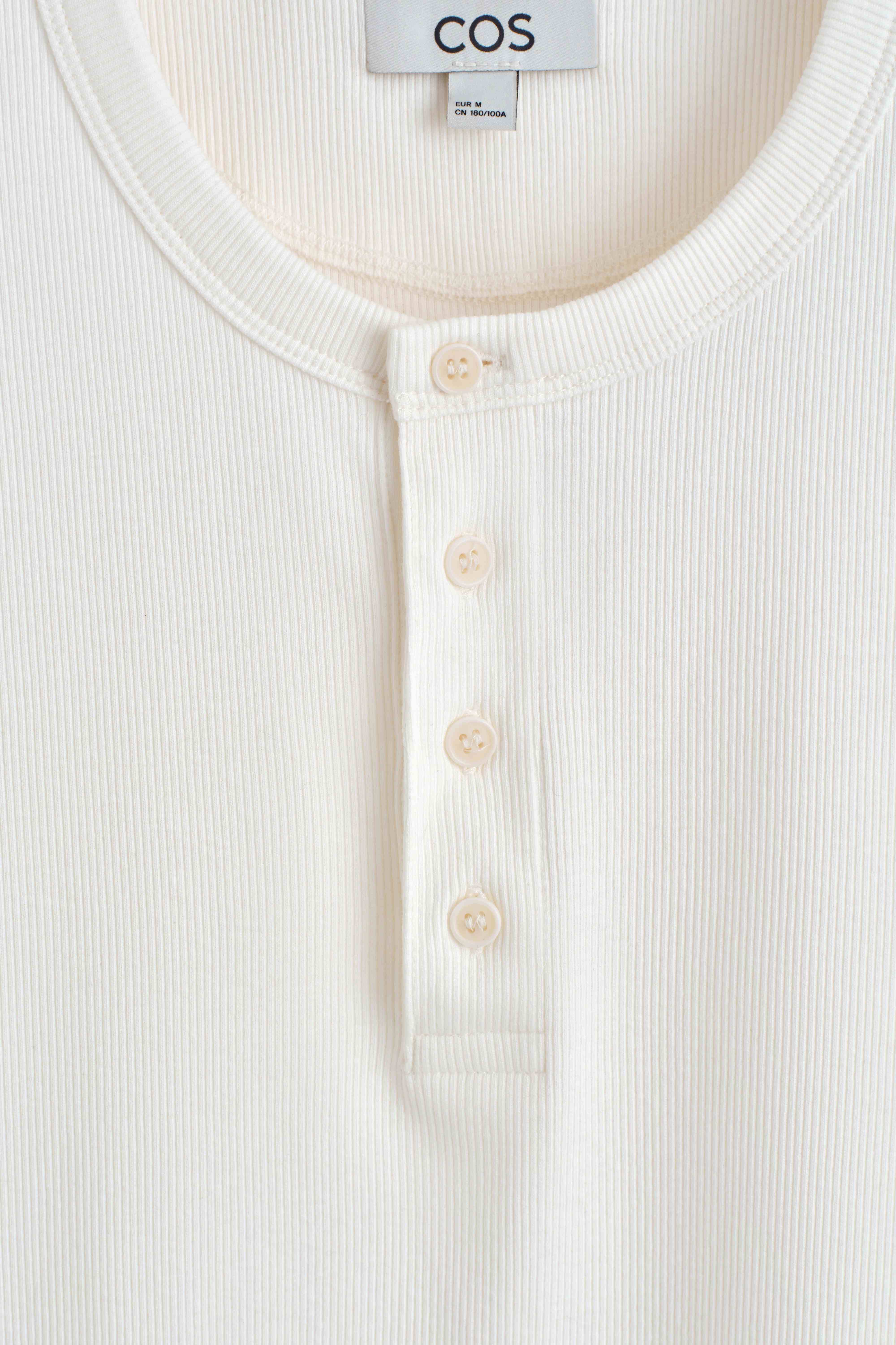 SLIM-FIT RIBBED HENLEY T-SHIRT - 7