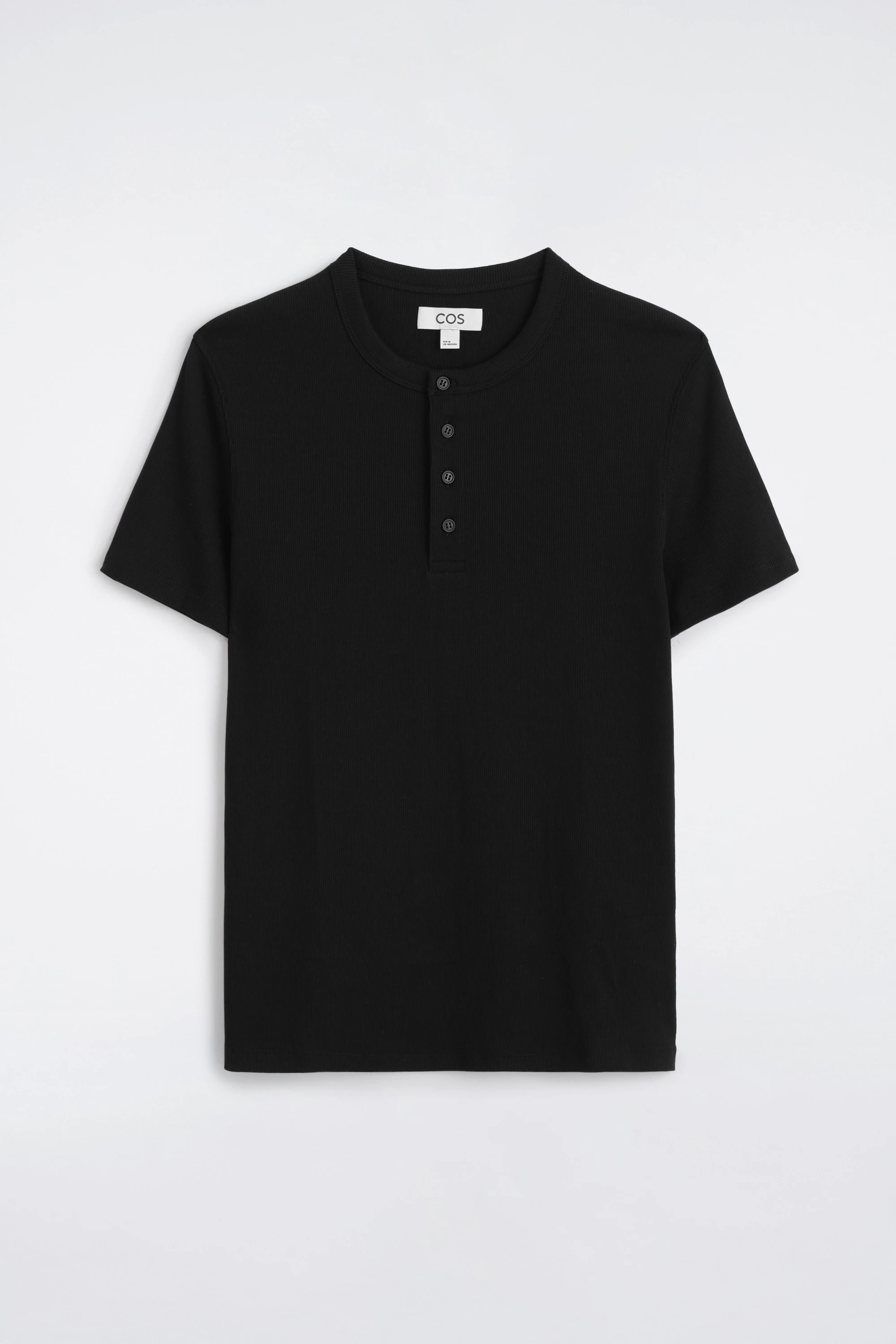 SLIM-FIT RIBBED HENLEY T-SHIRT - 6