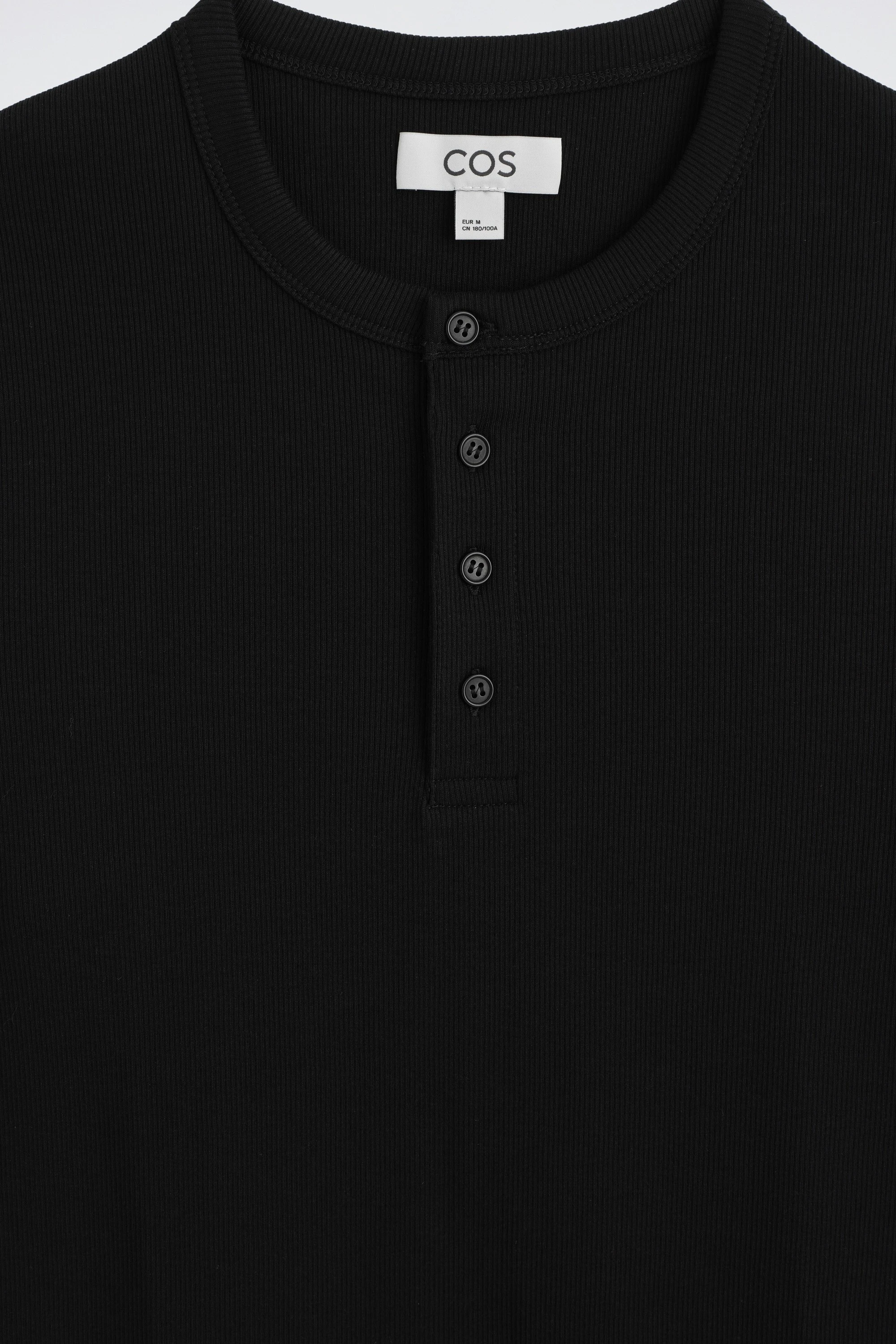SLIM-FIT RIBBED HENLEY T-SHIRT - 7