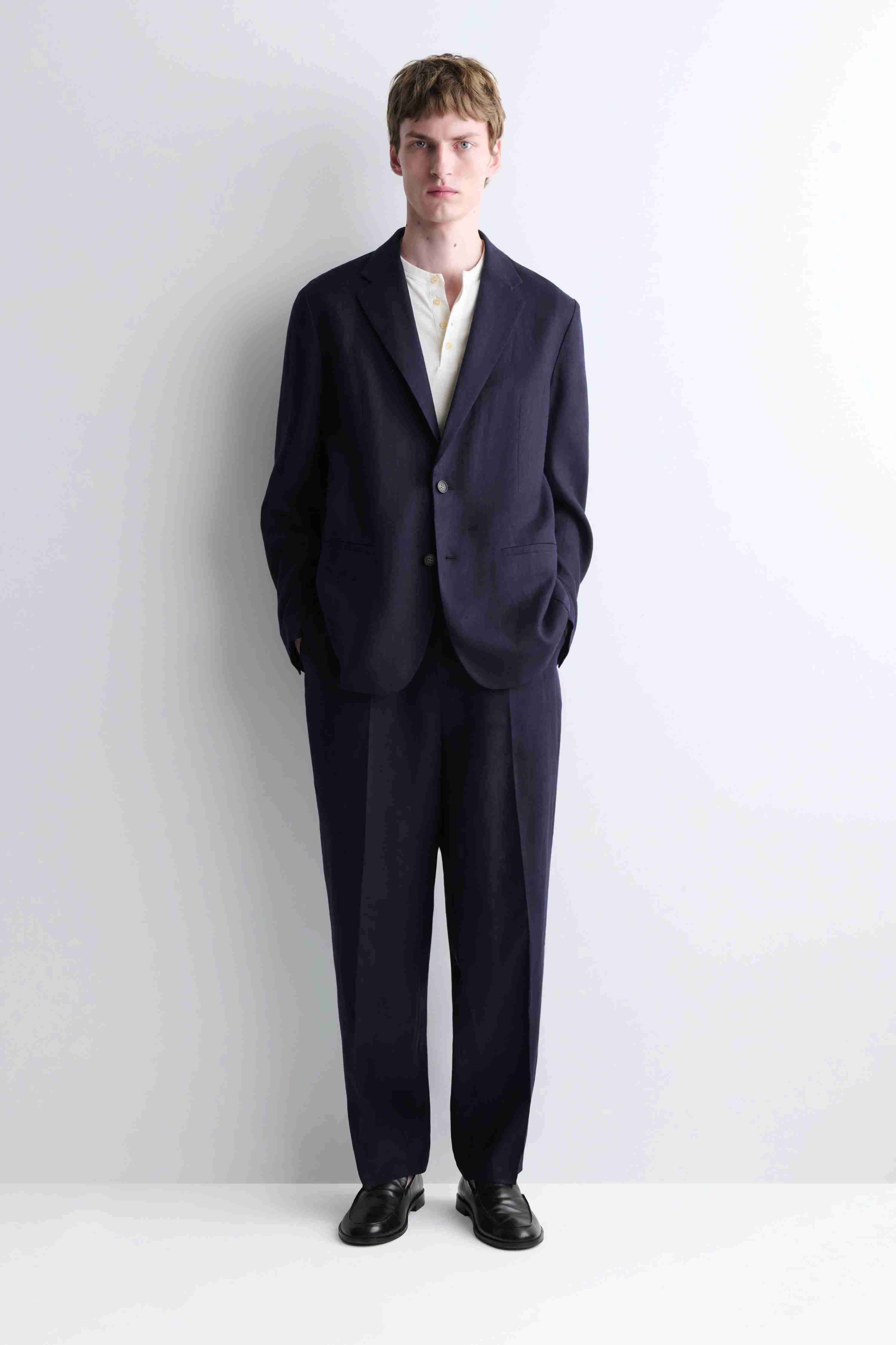 SINGLE-BREASTED LINEN BLAZER - 3