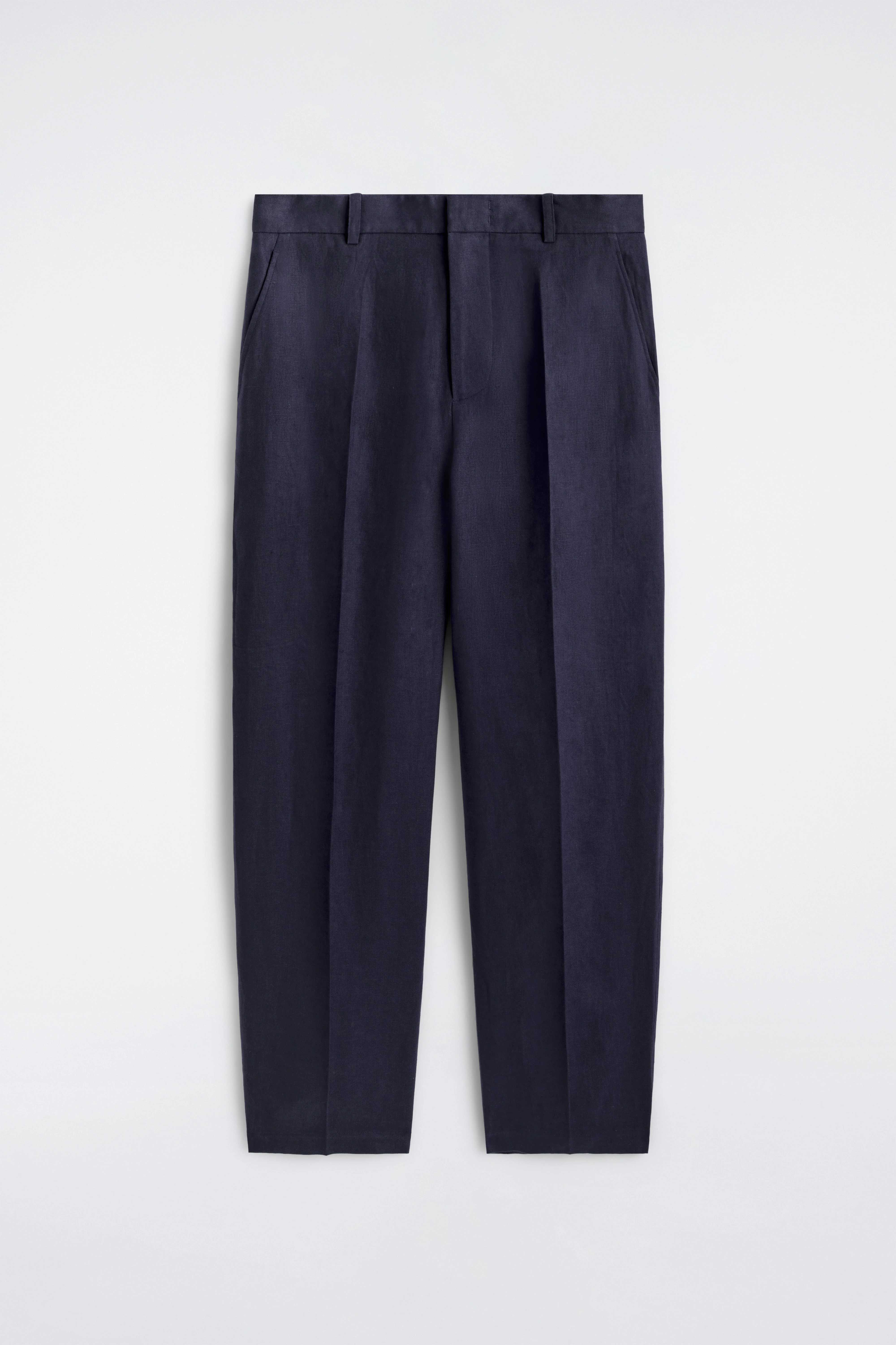 RELAXED LINEN TAPERED TROUSERS - 5