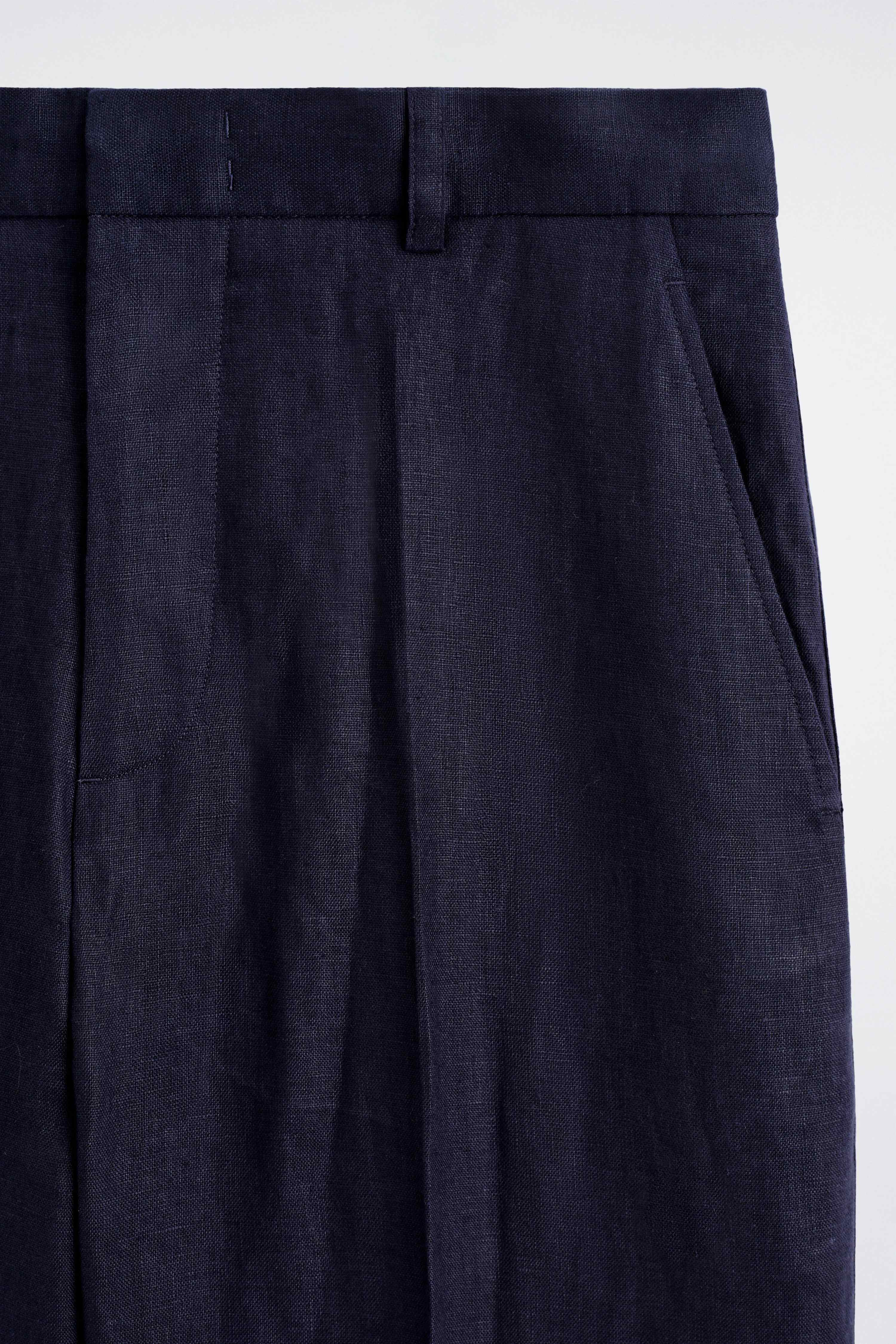 RELAXED LINEN TAPERED TROUSERS - 6