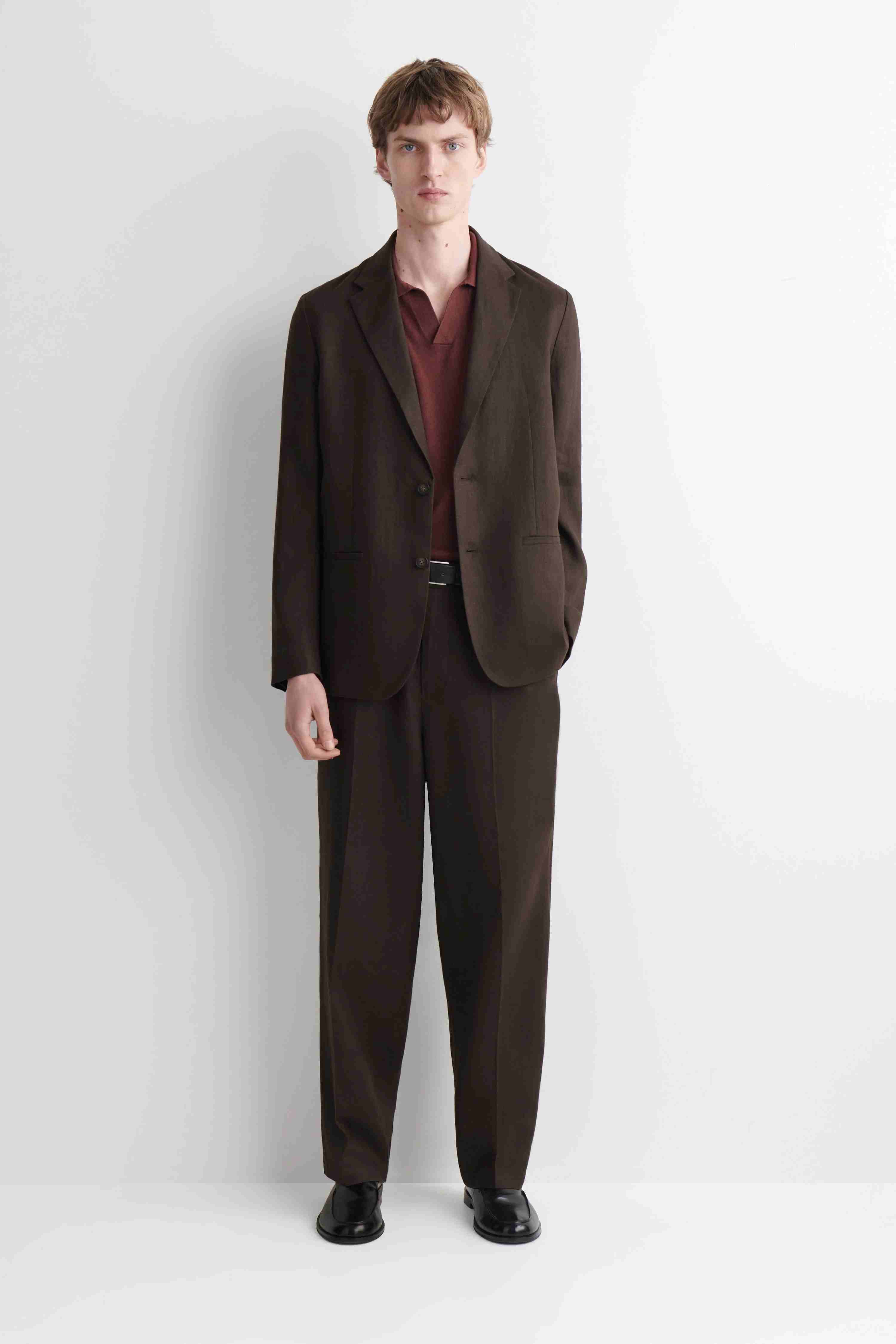 RELAXED LINEN TAPERED TROUSERS - 1