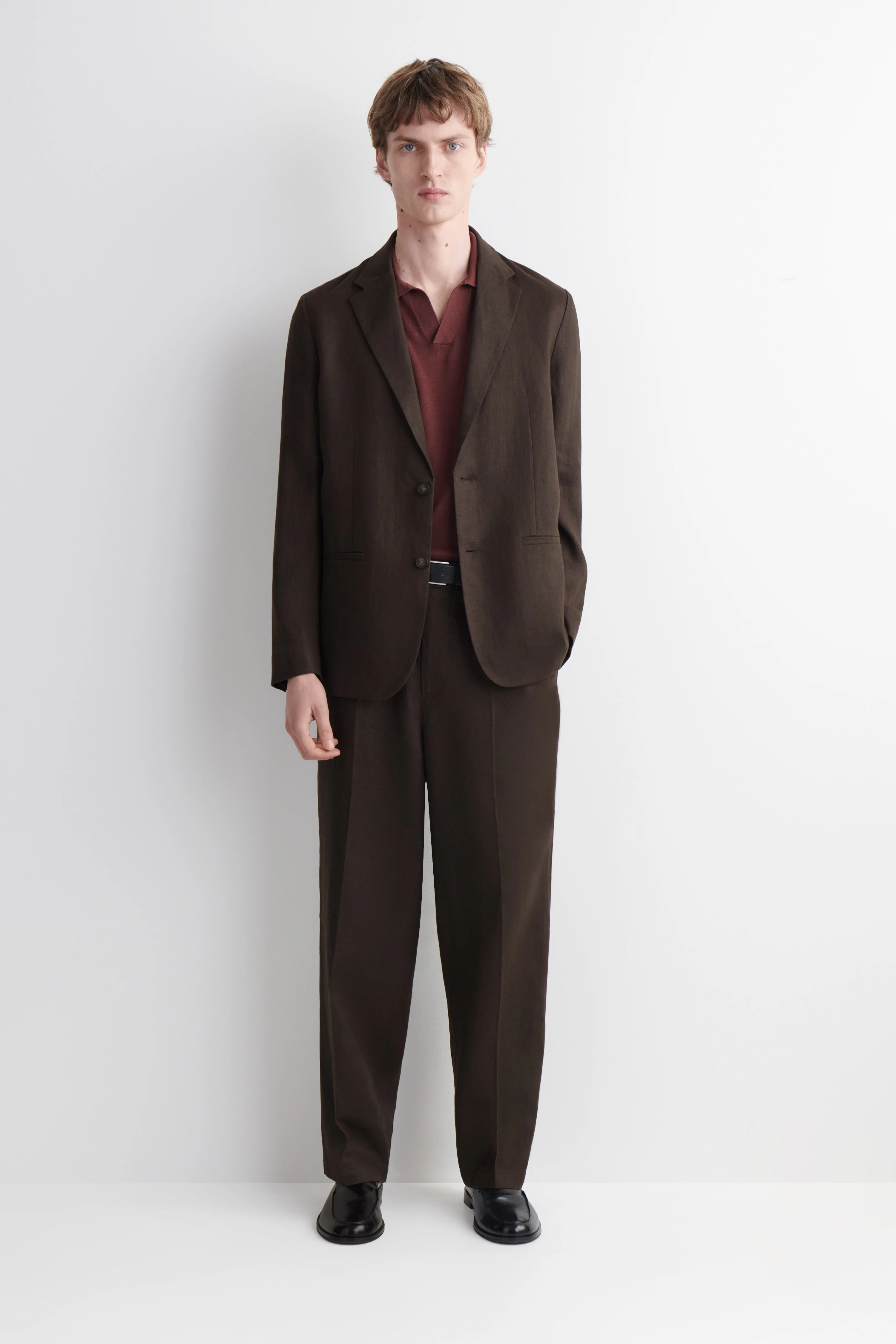 RELAXED LINEN TAPERED TROUSERS - 1