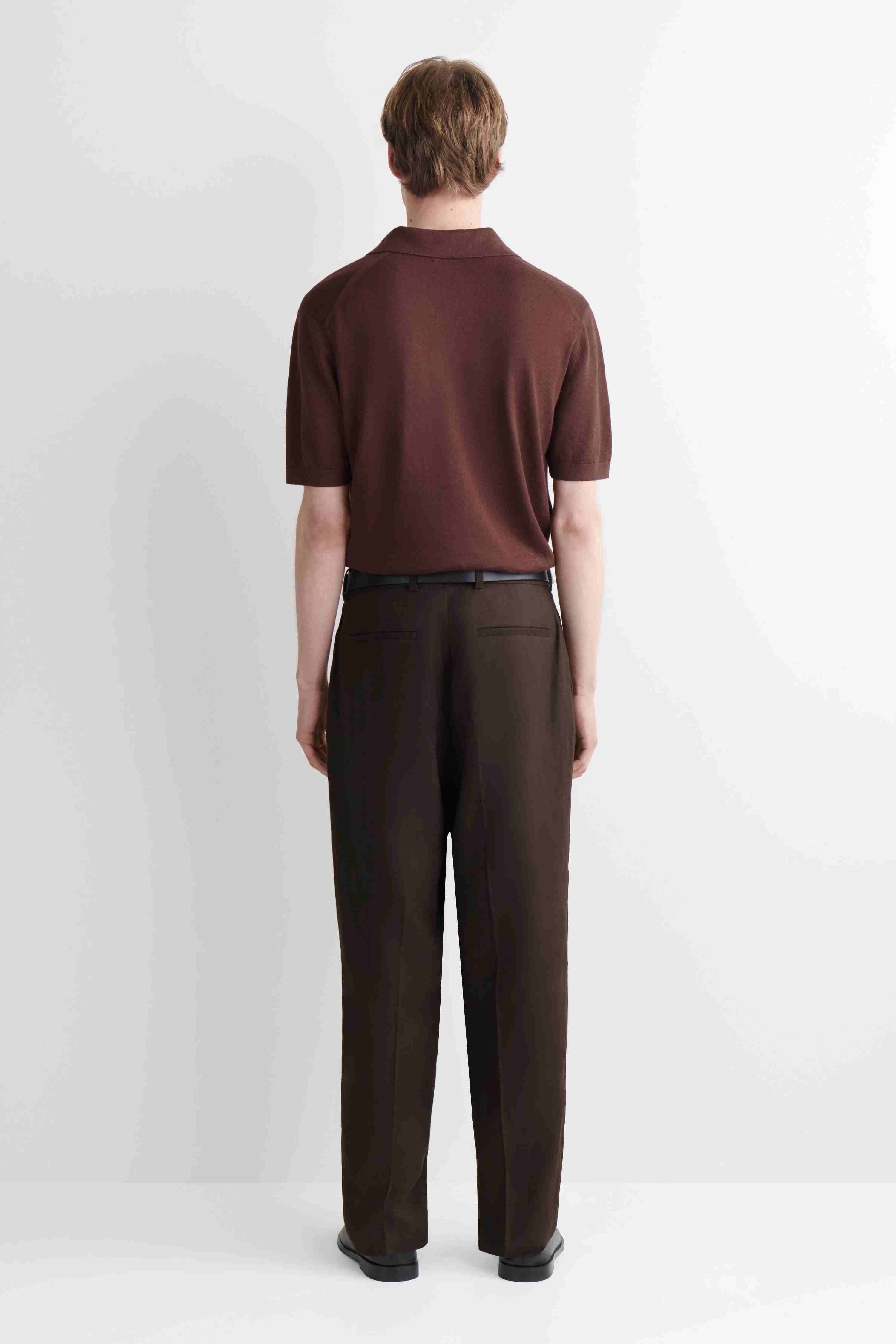 RELAXED LINEN TAPERED TROUSERS - 2