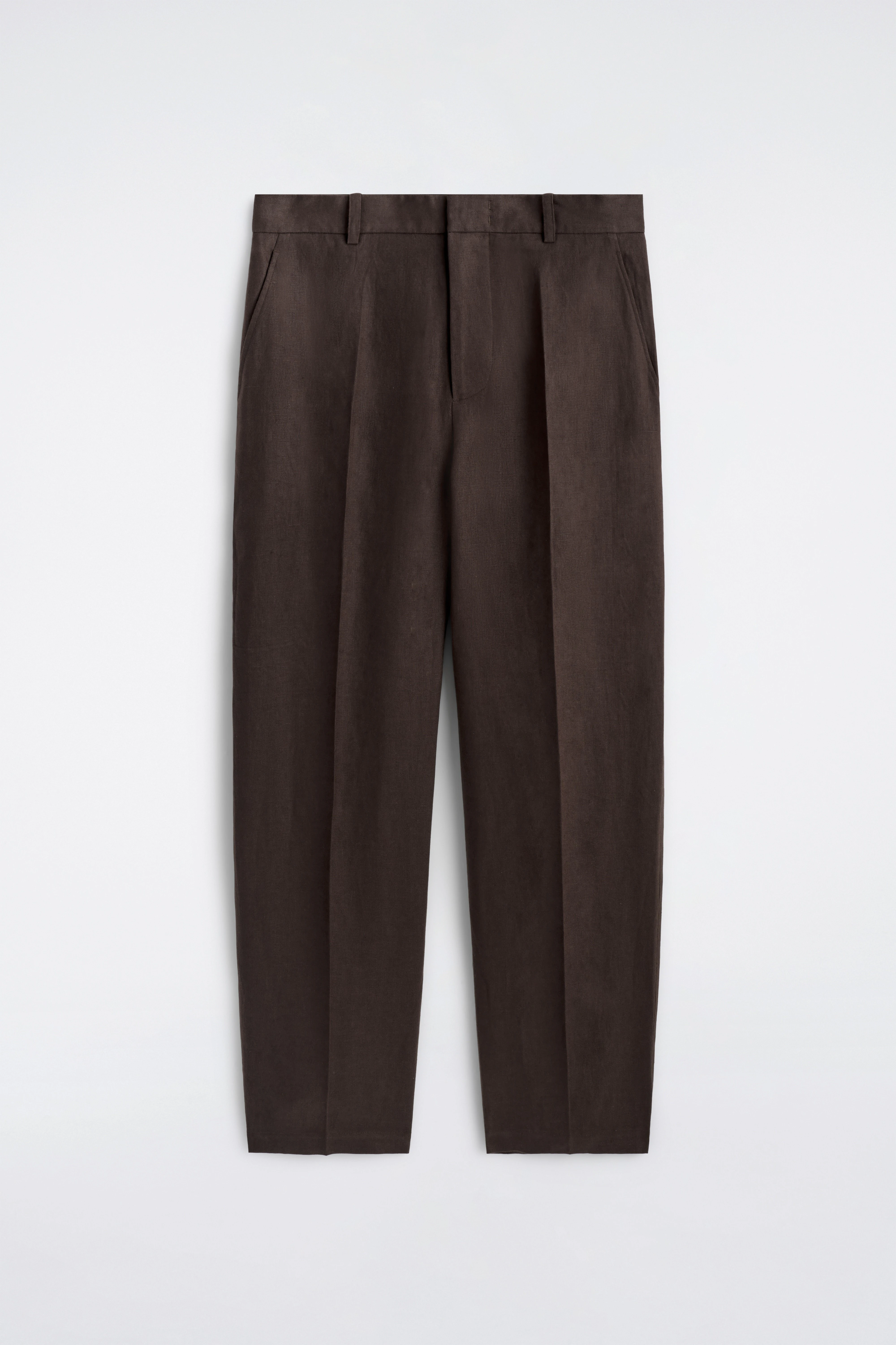 RELAXED LINEN TAPERED TROUSERS - 6