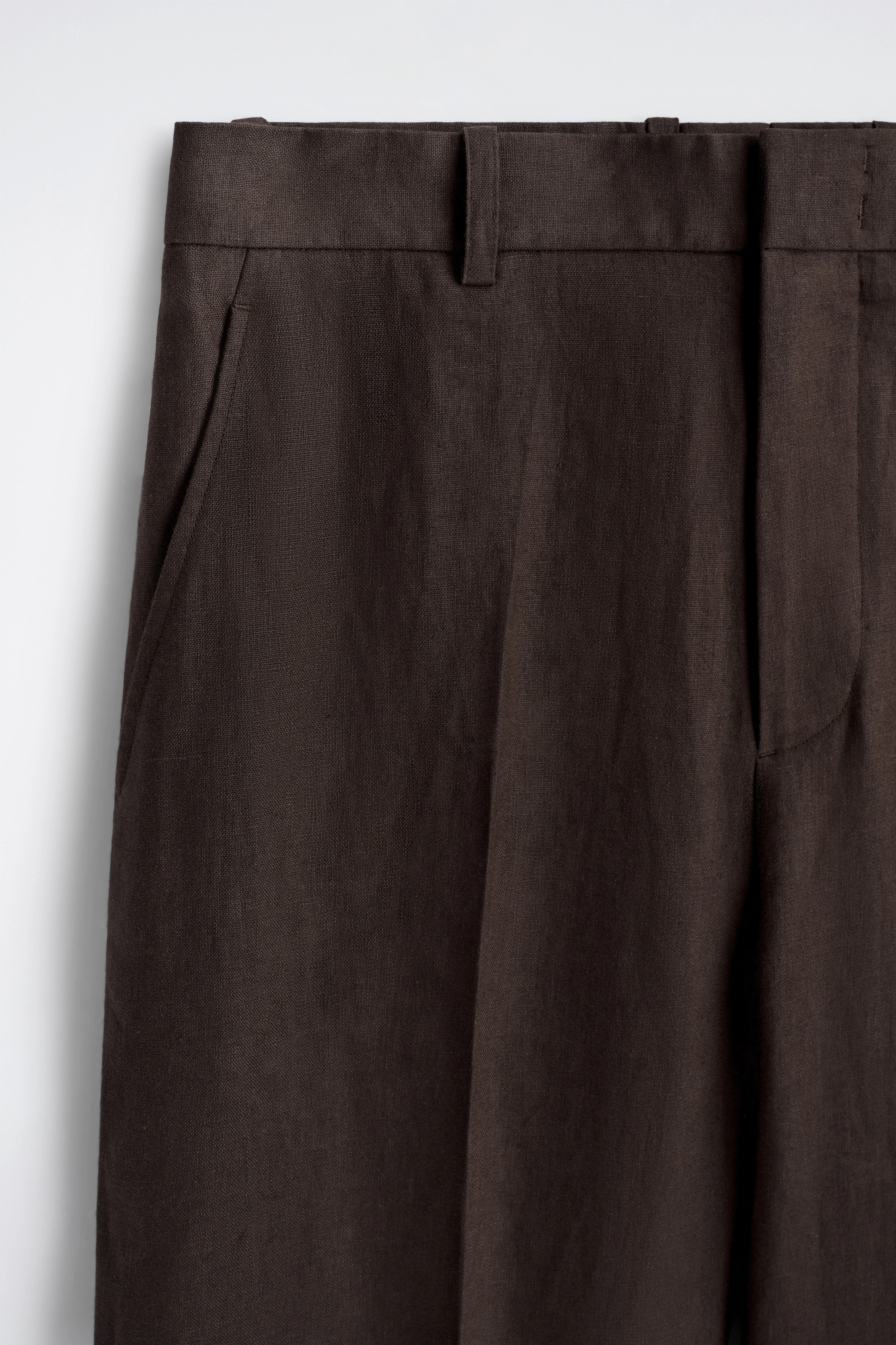 RELAXED LINEN TAPERED TROUSERS - 7