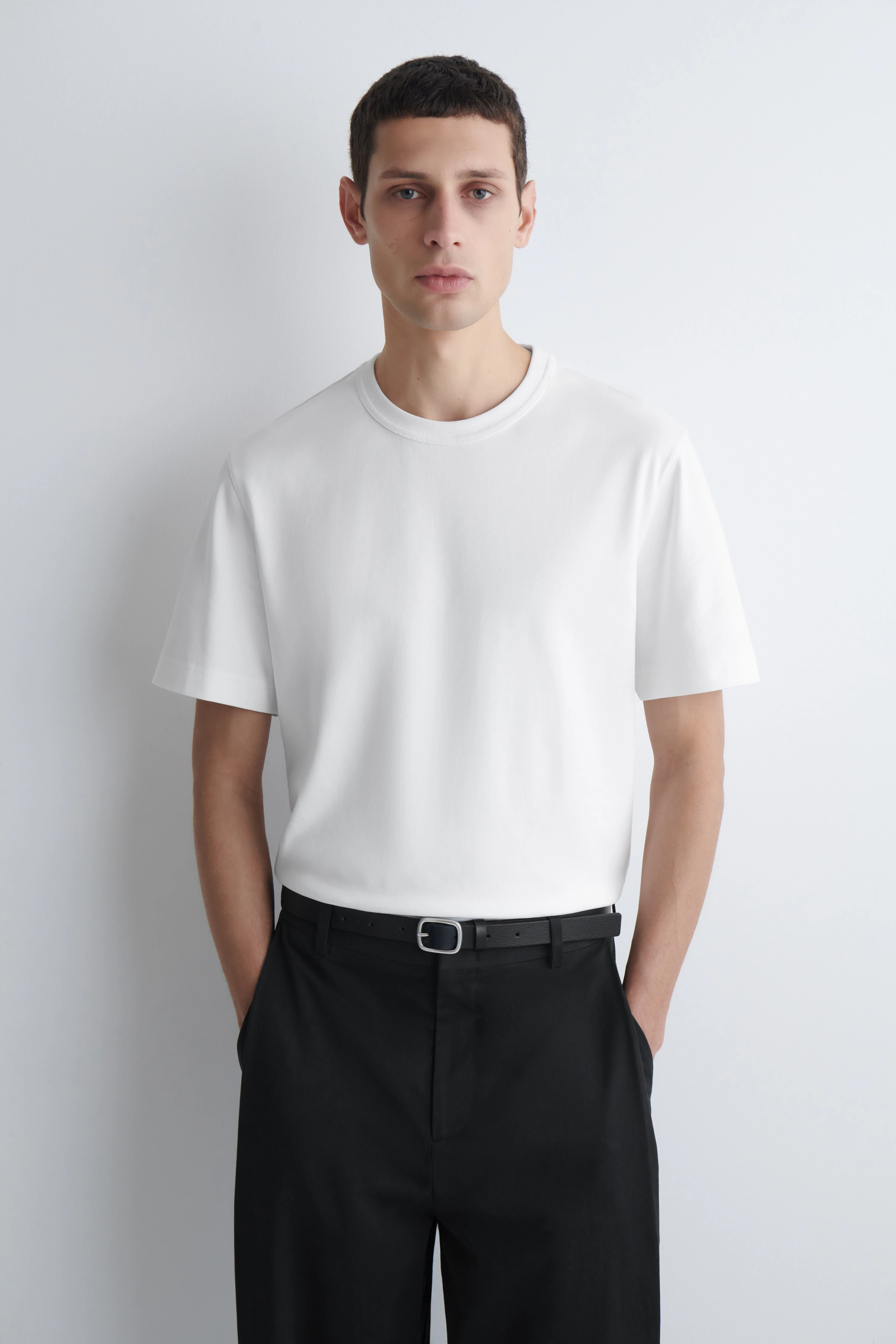 INTERLOCK COTTON CREW-NECK T-SHIRT - 1