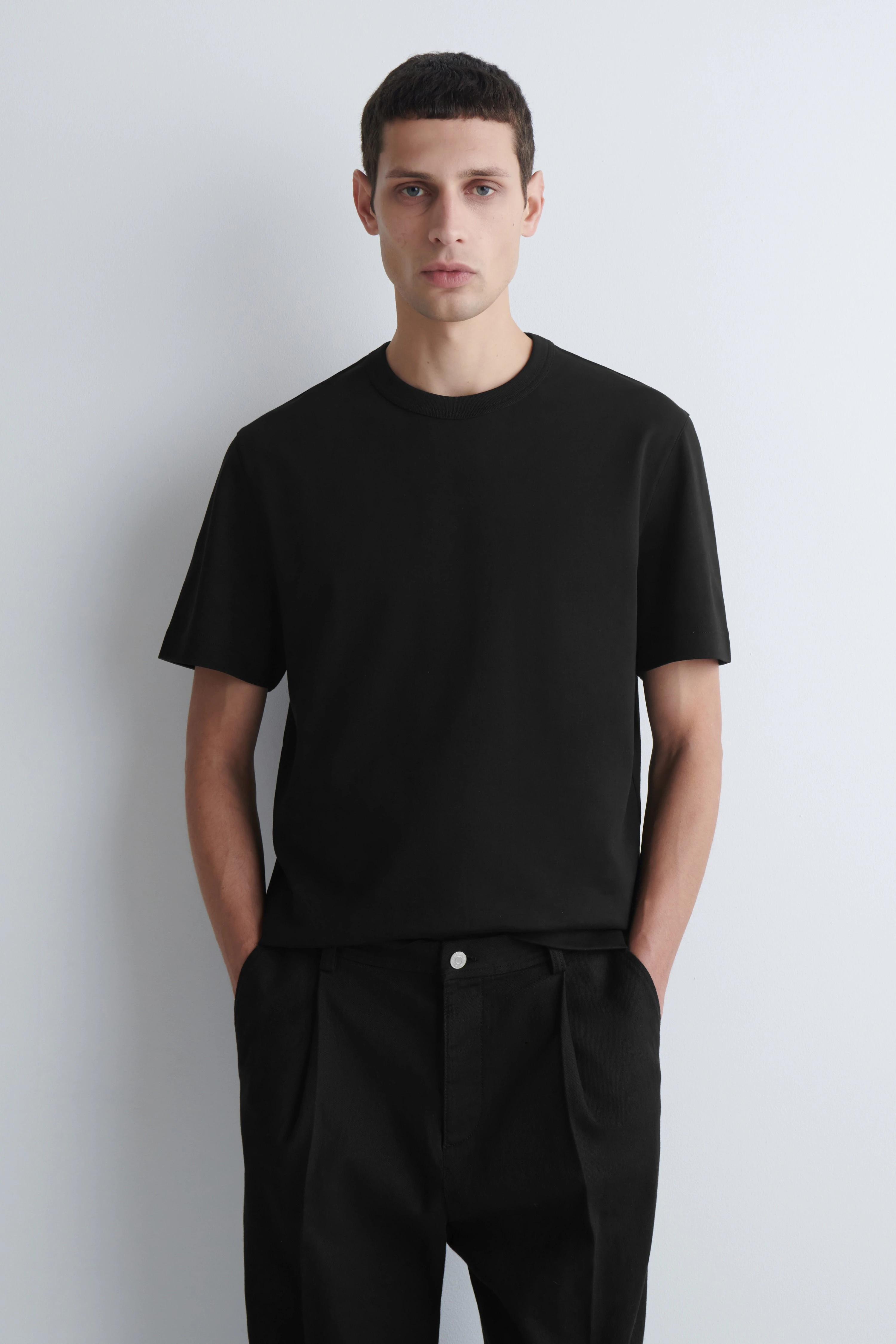 INTERLOCK COTTON CREW-NECK T-SHIRT - 1