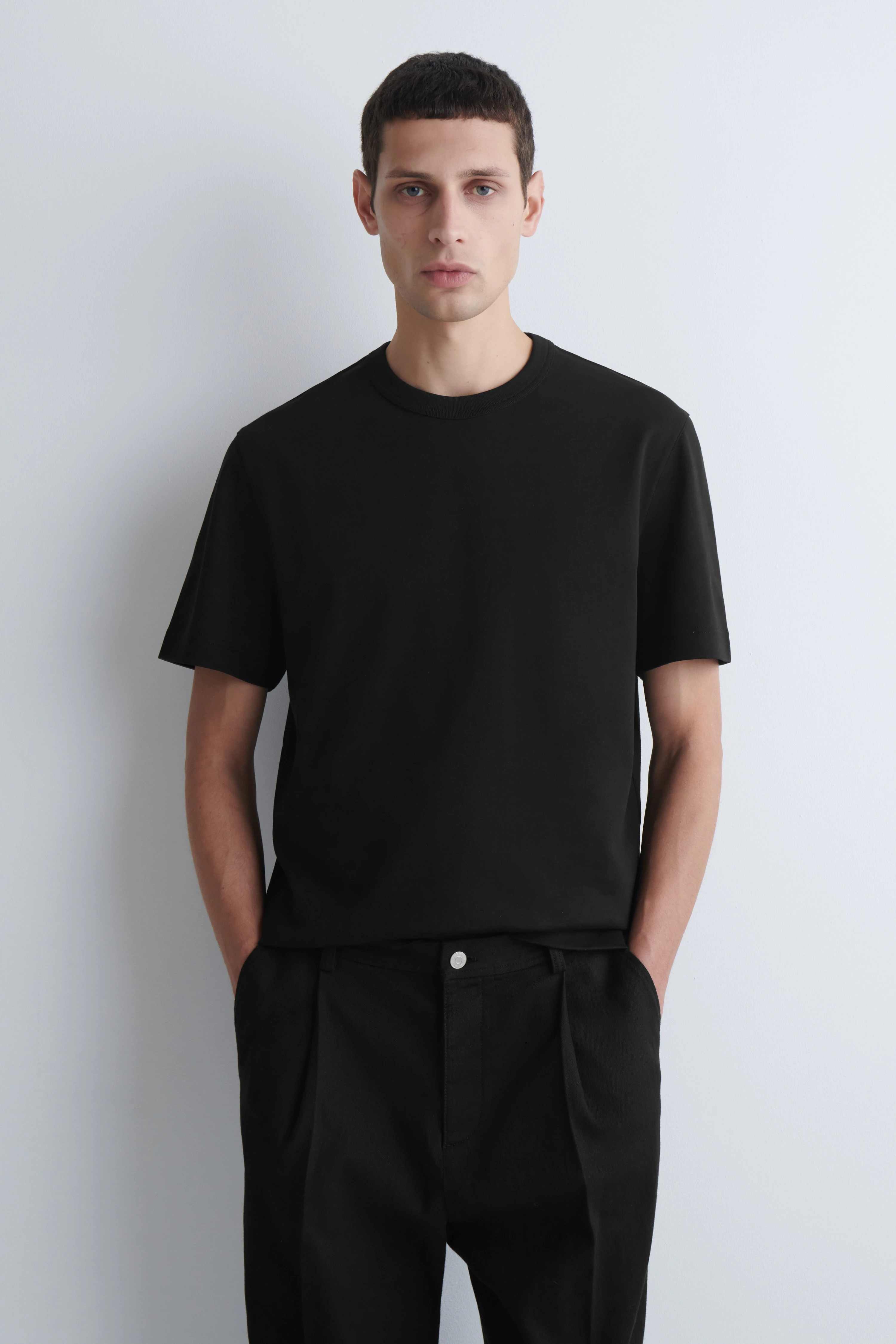 INTERLOCK COTTON CREW-NECK T-SHIRT - 1