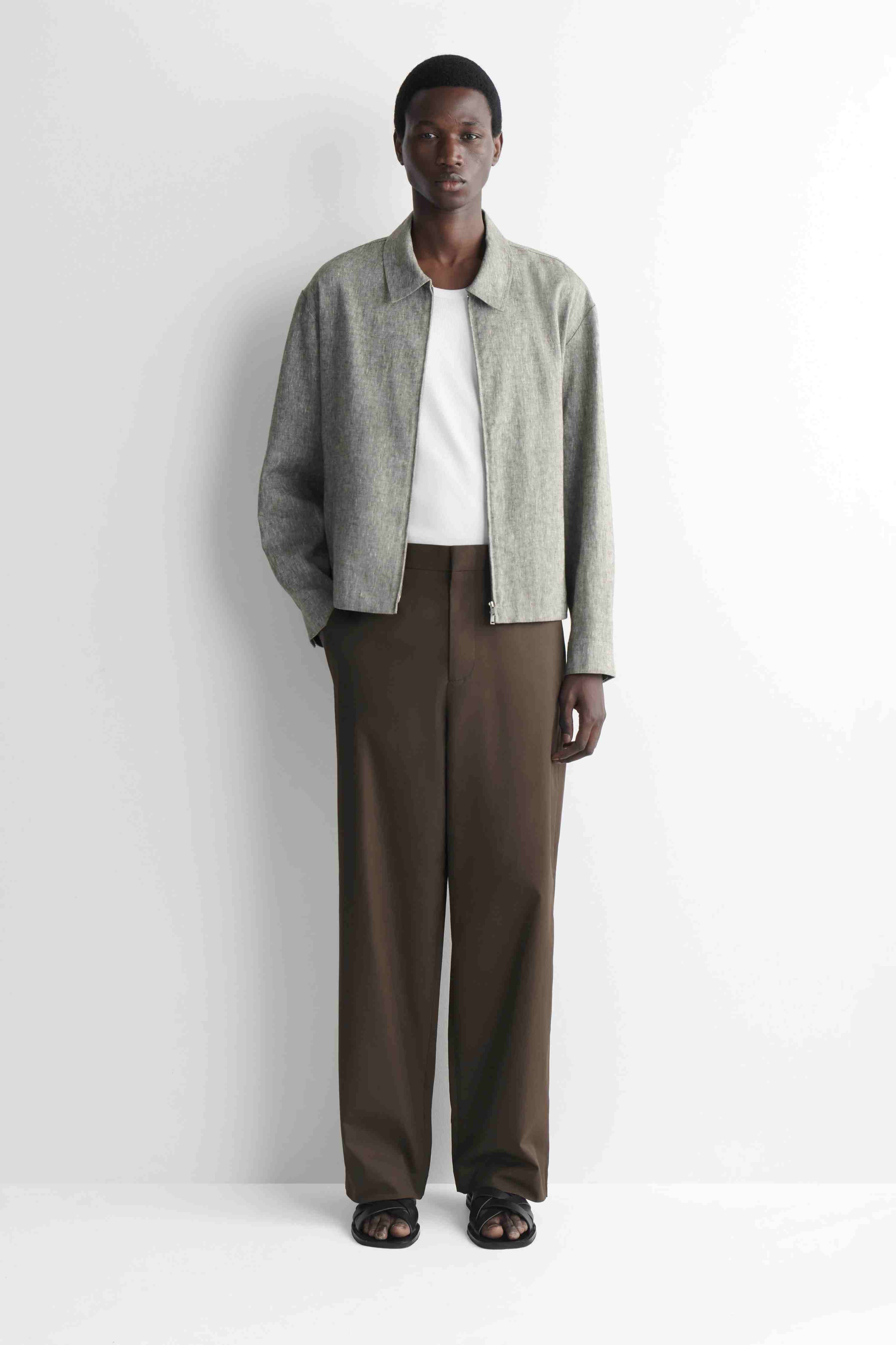 COTTON RELAXED-FIT WIDE-LEG CHINOS - 1