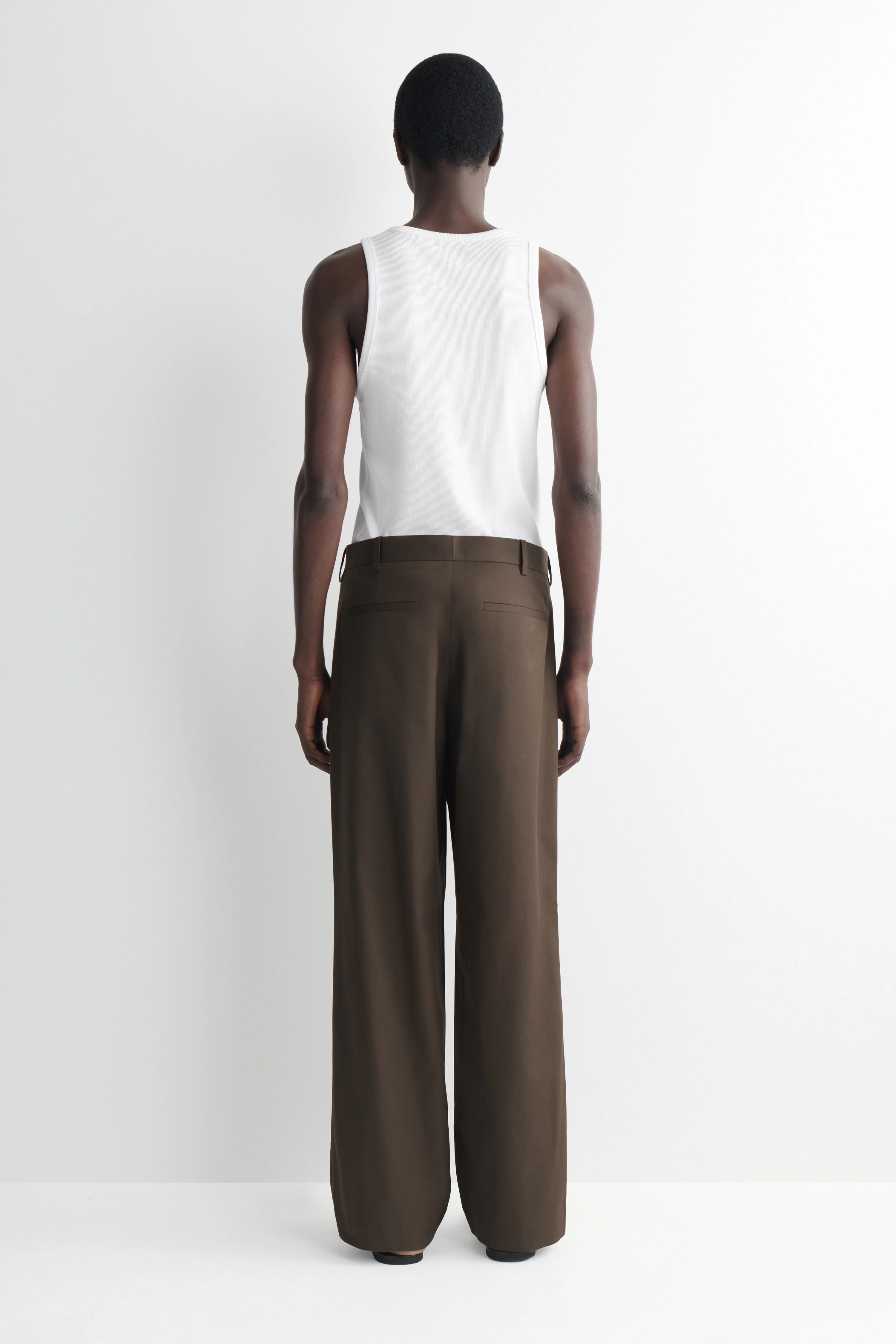 COTTON RELAXED-FIT WIDE-LEG CHINOS