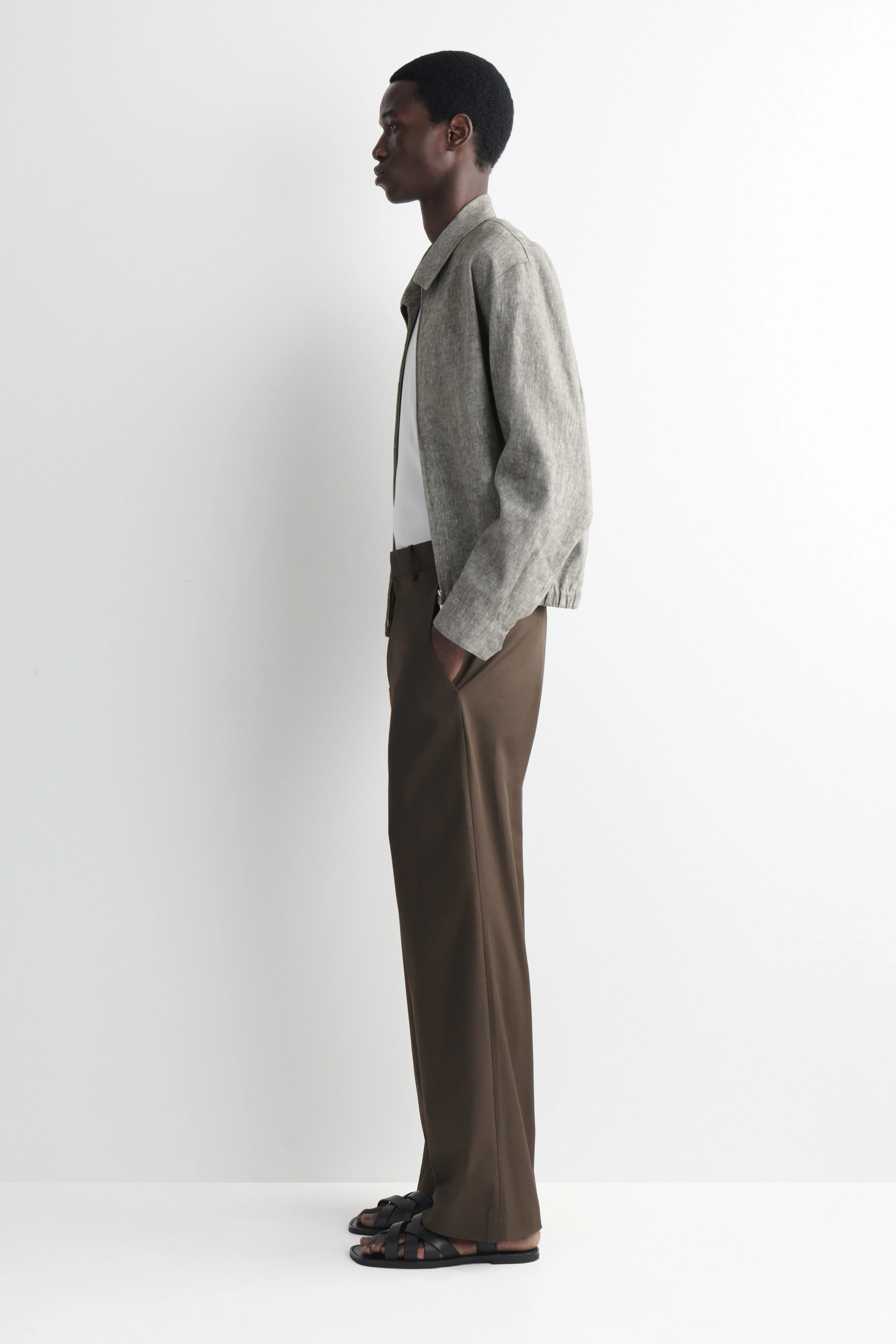 COTTON RELAXED-FIT WIDE-LEG CHINOS - 4