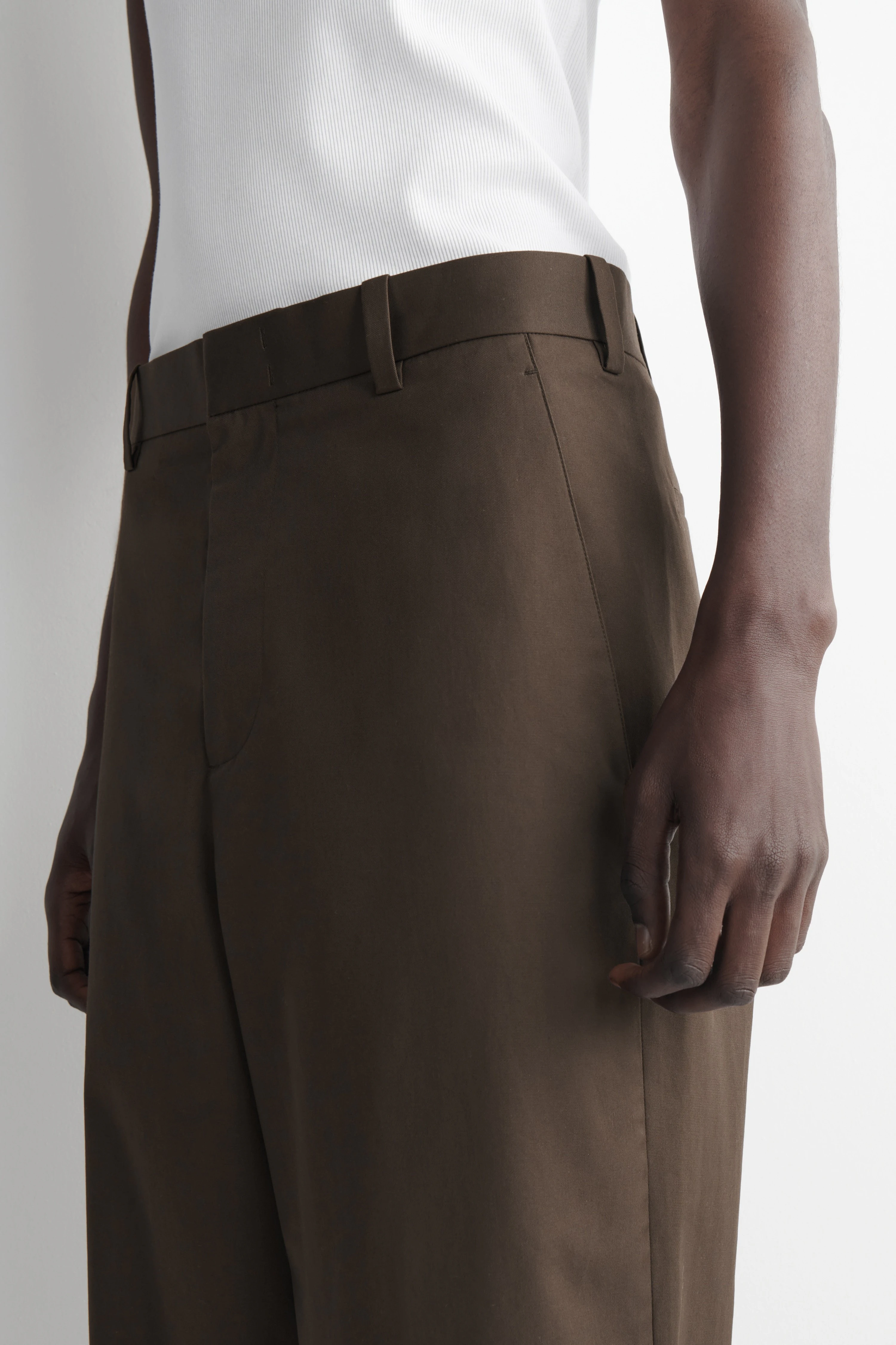 COTTON RELAXED-FIT WIDE-LEG CHINOS - 5