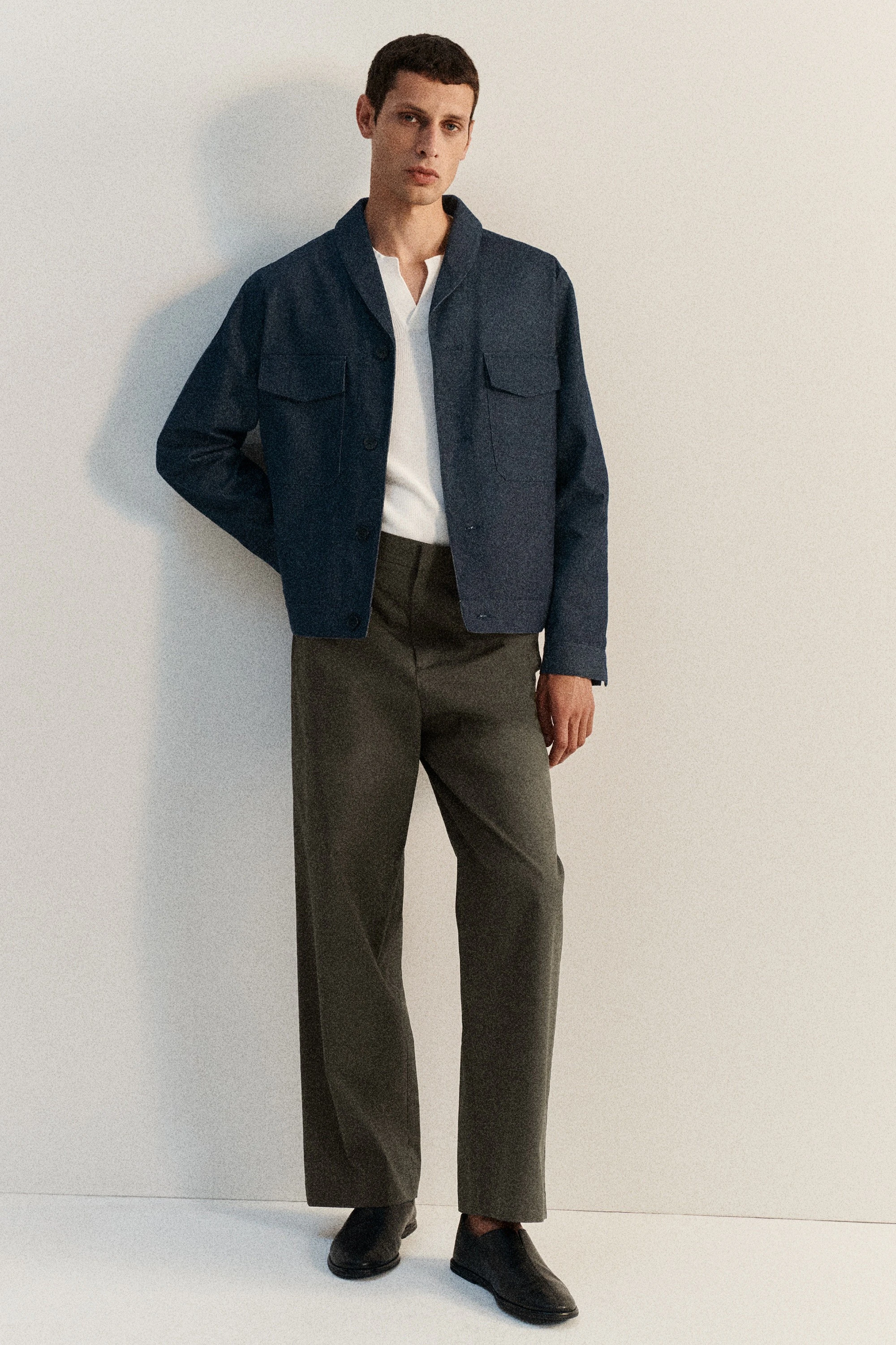 COTTON RELAXED-FIT WIDE-LEG CHINOS - 8