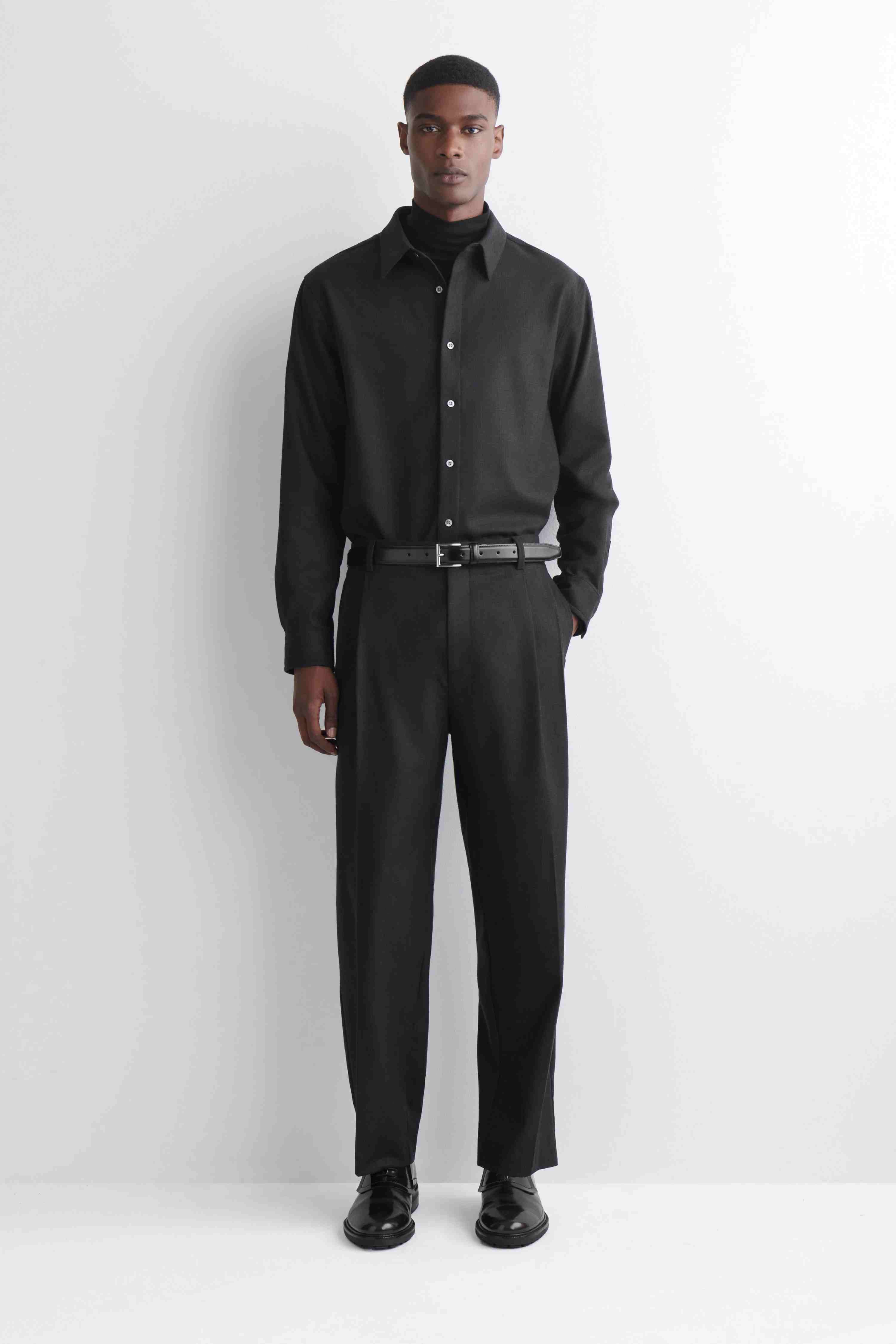 PLEATED WOOL RELAXED-FIT STRAIGHT-LEG TROUSERS - 1