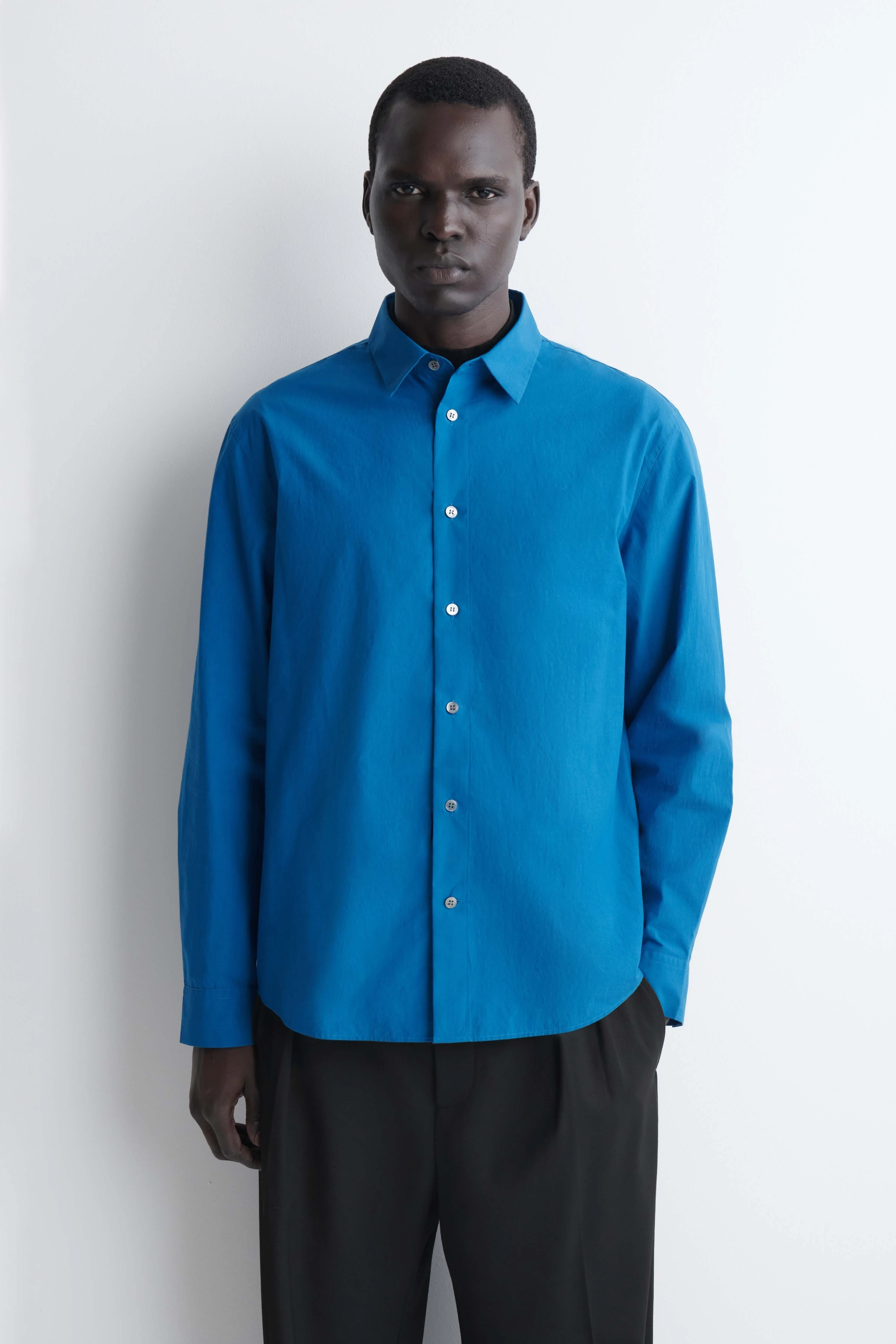 RELAXED PIMA COTTON-POPLIN SHIRT - 1