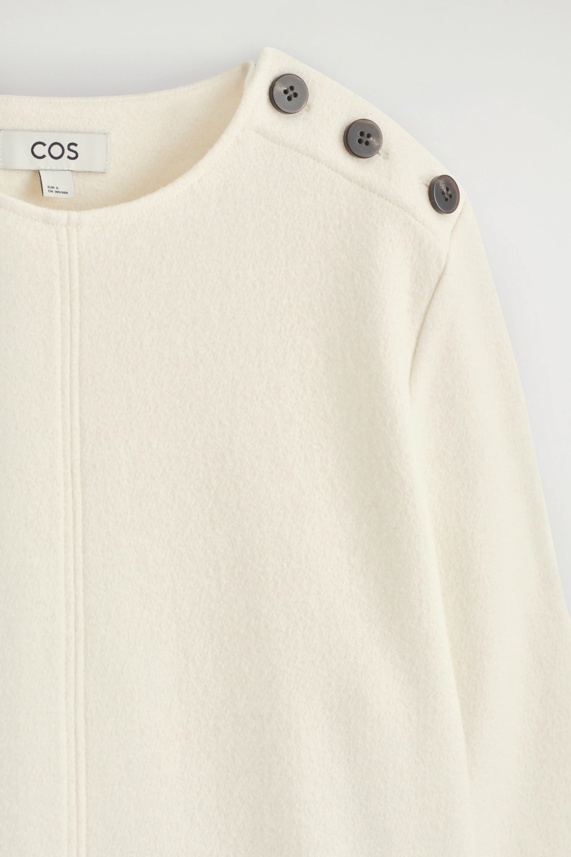 BUTTON-DETAIL BOILED-WOOL SWEATSHIRT - 2