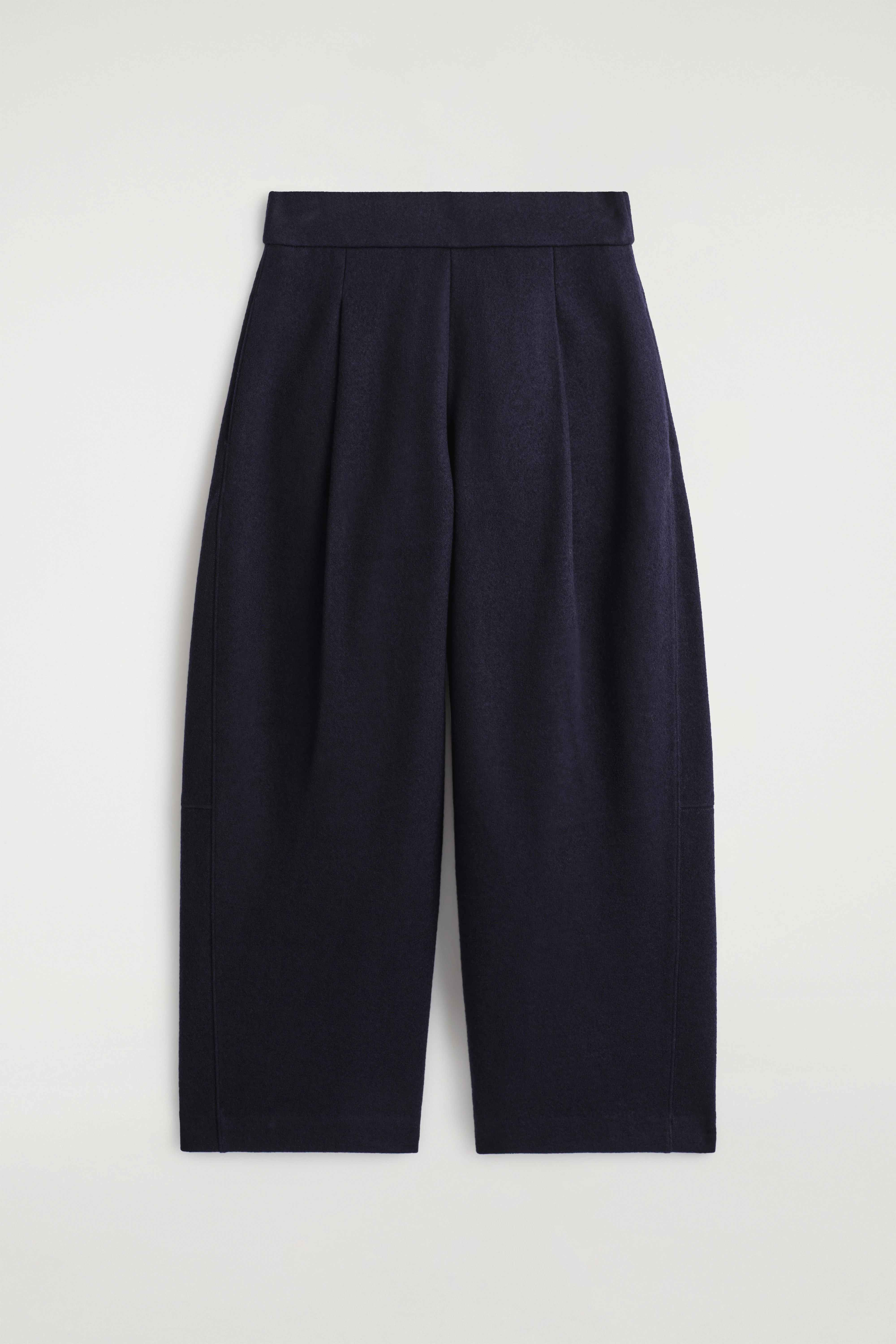 BOILED-WOOL BARREL-LEG TROUSERS - 1