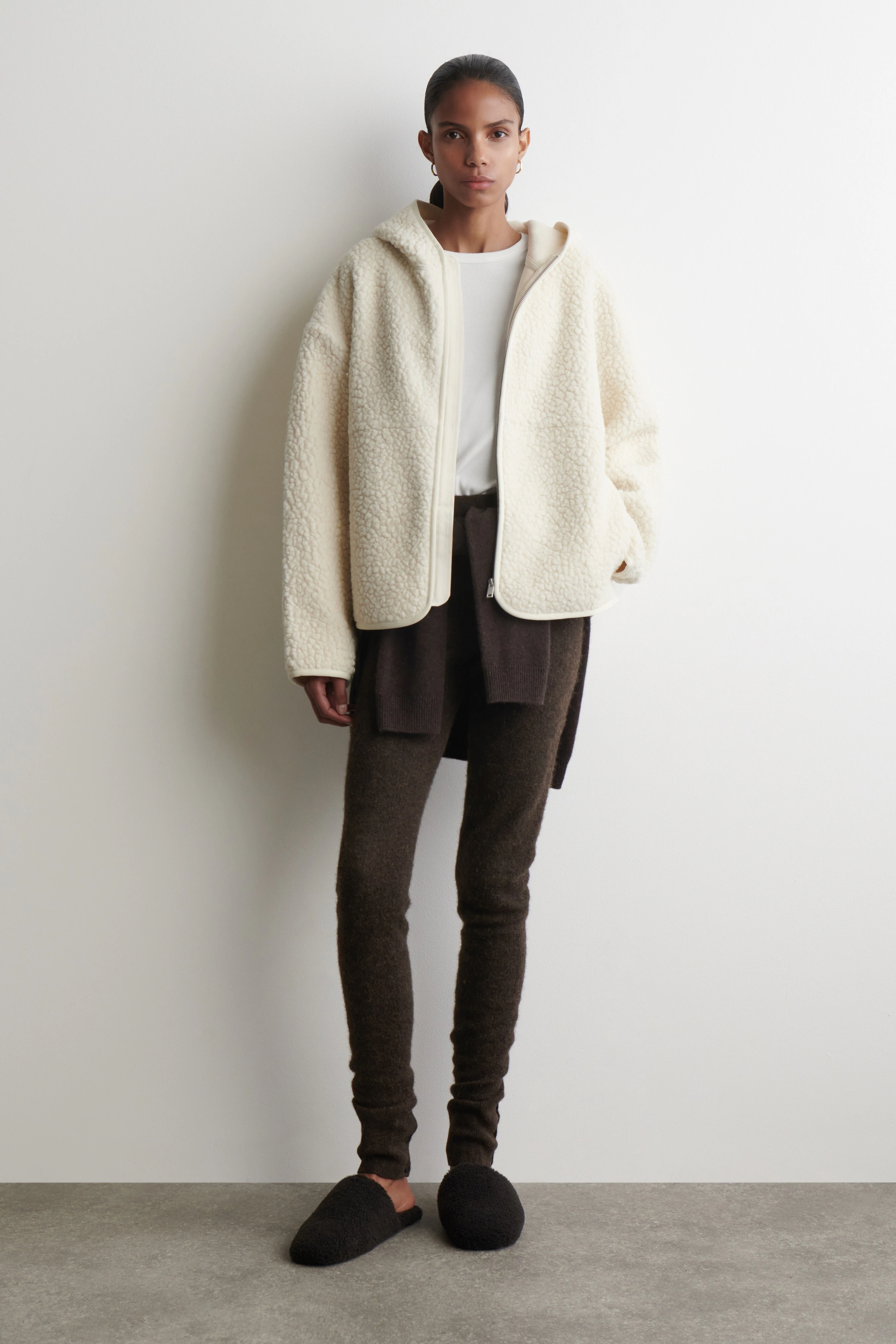 HOODED TEDDY JACKET - 1