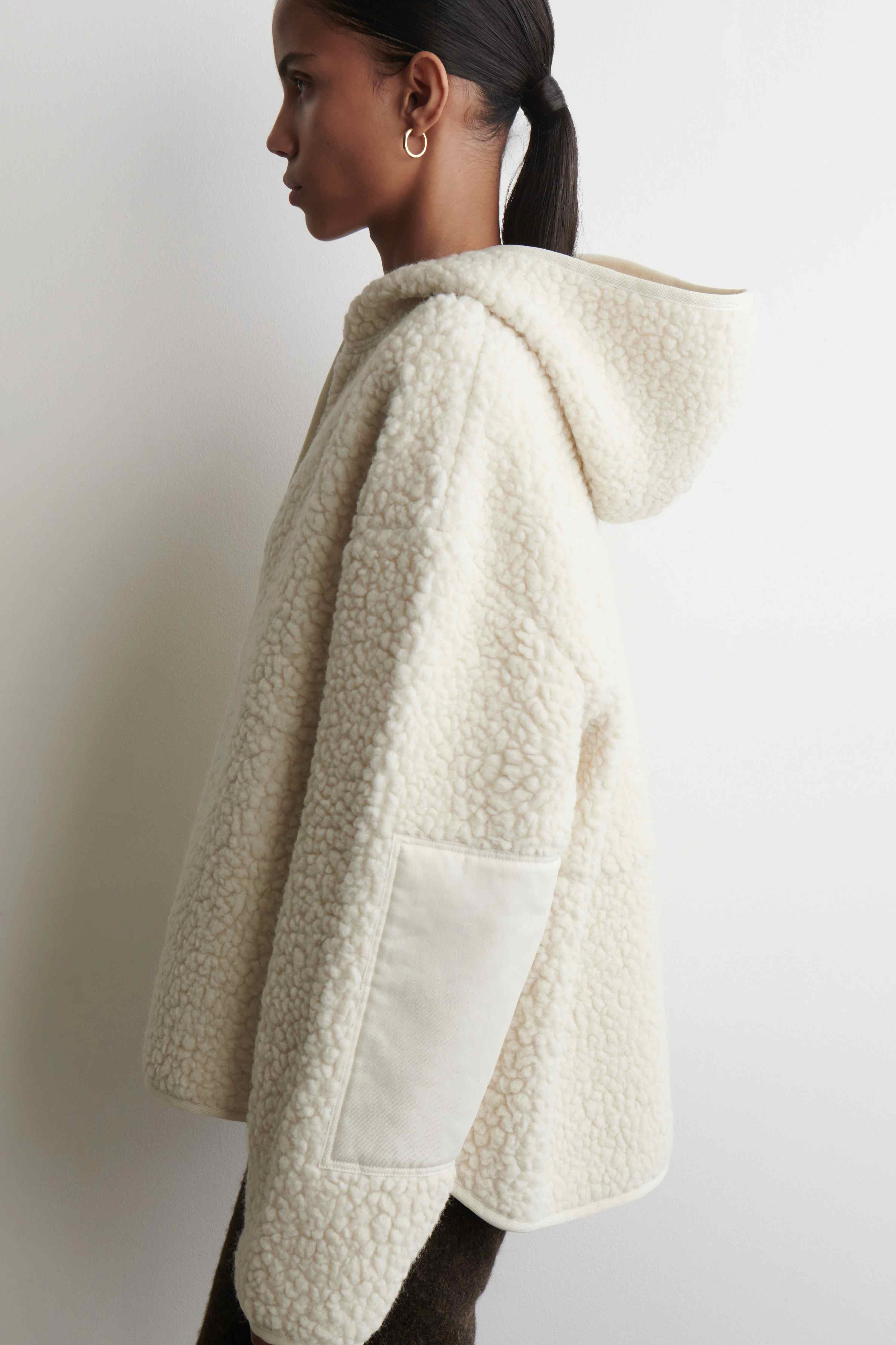 HOODED TEDDY JACKET - 5