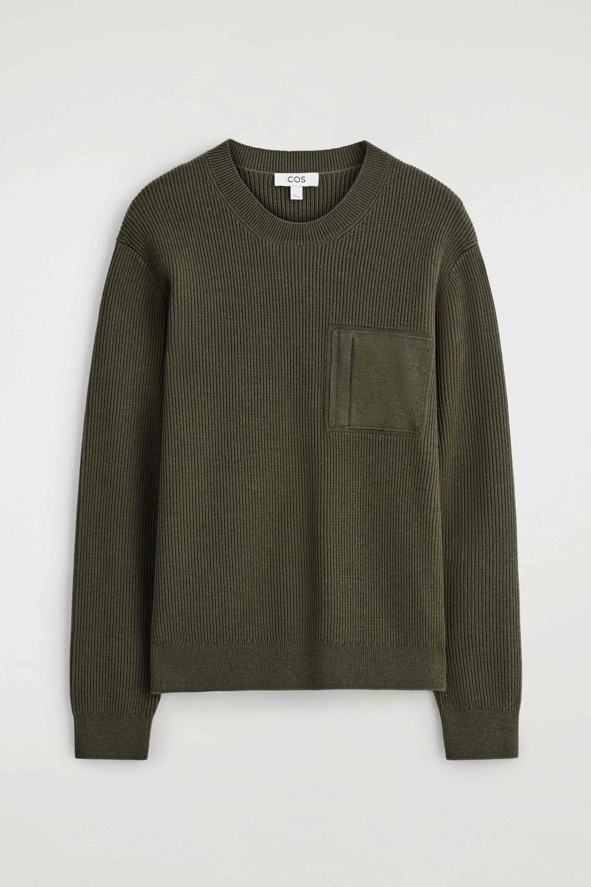 POCKET-DETAIL WOOL CREW-NECK JUMPER - 1