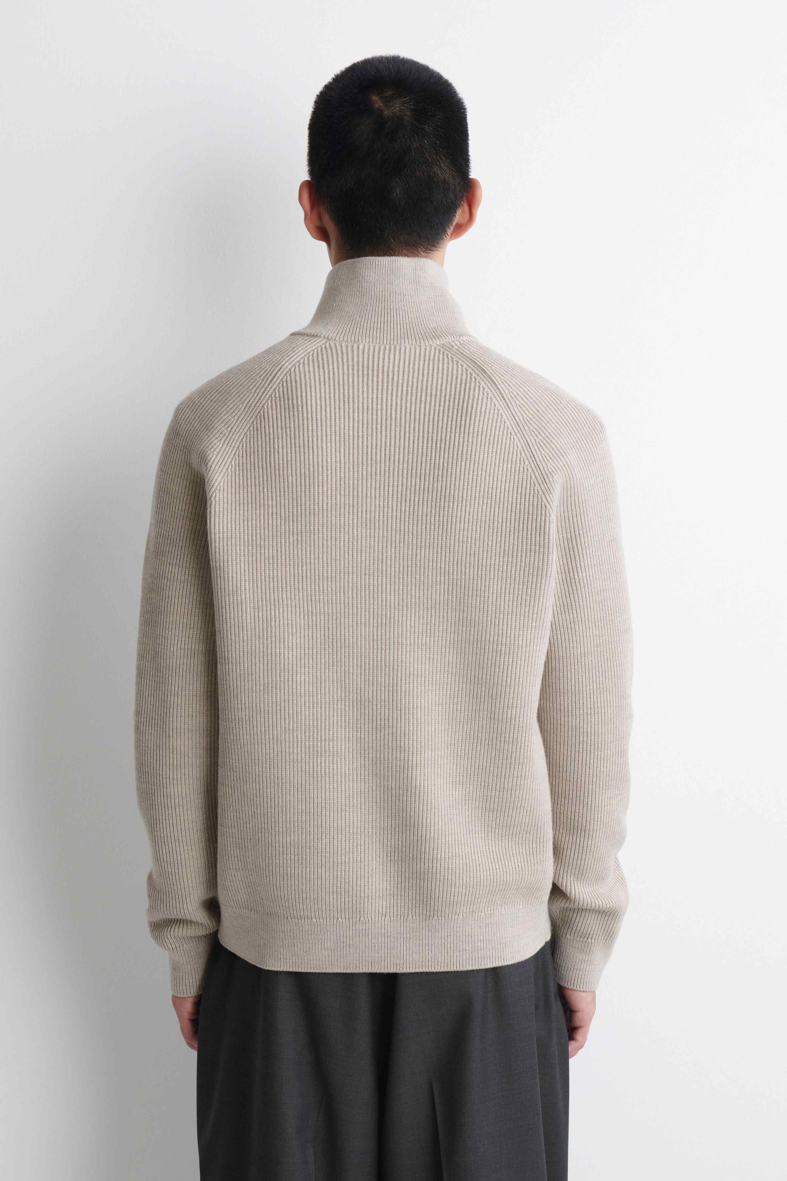 RIBBED WOOL HALF-ZIP JUMPER - 2
