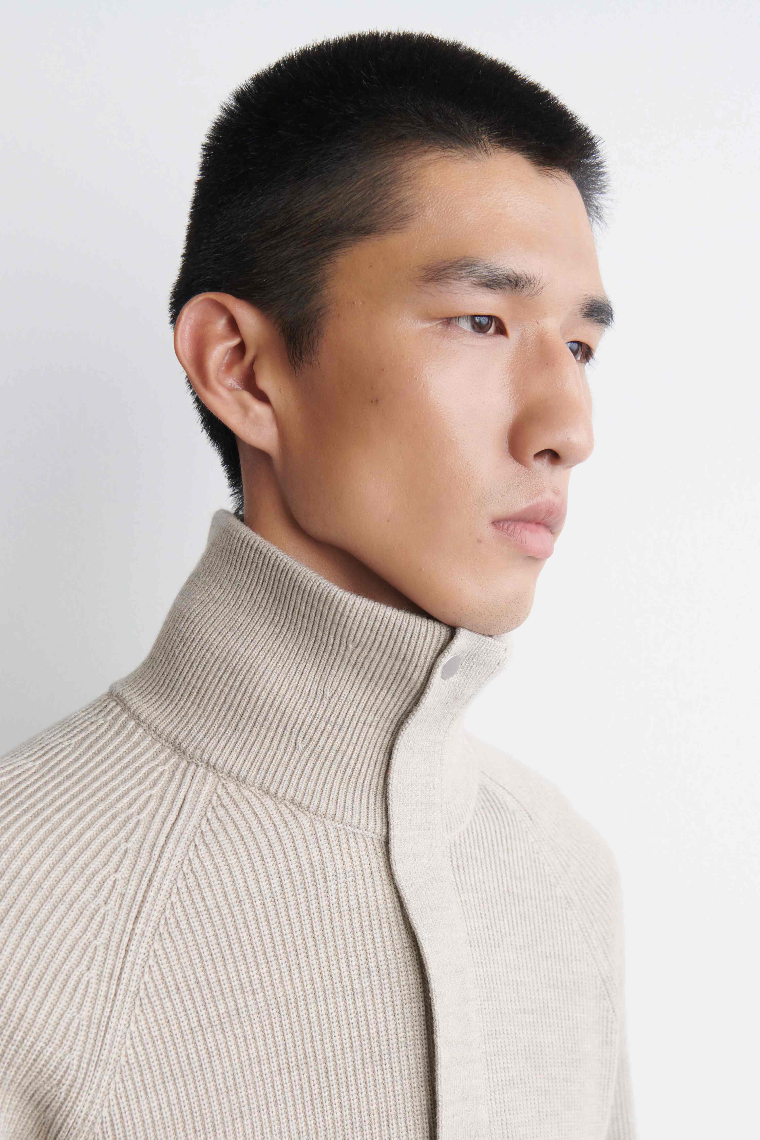 RIBBED WOOL HALF-ZIP JUMPER - 4