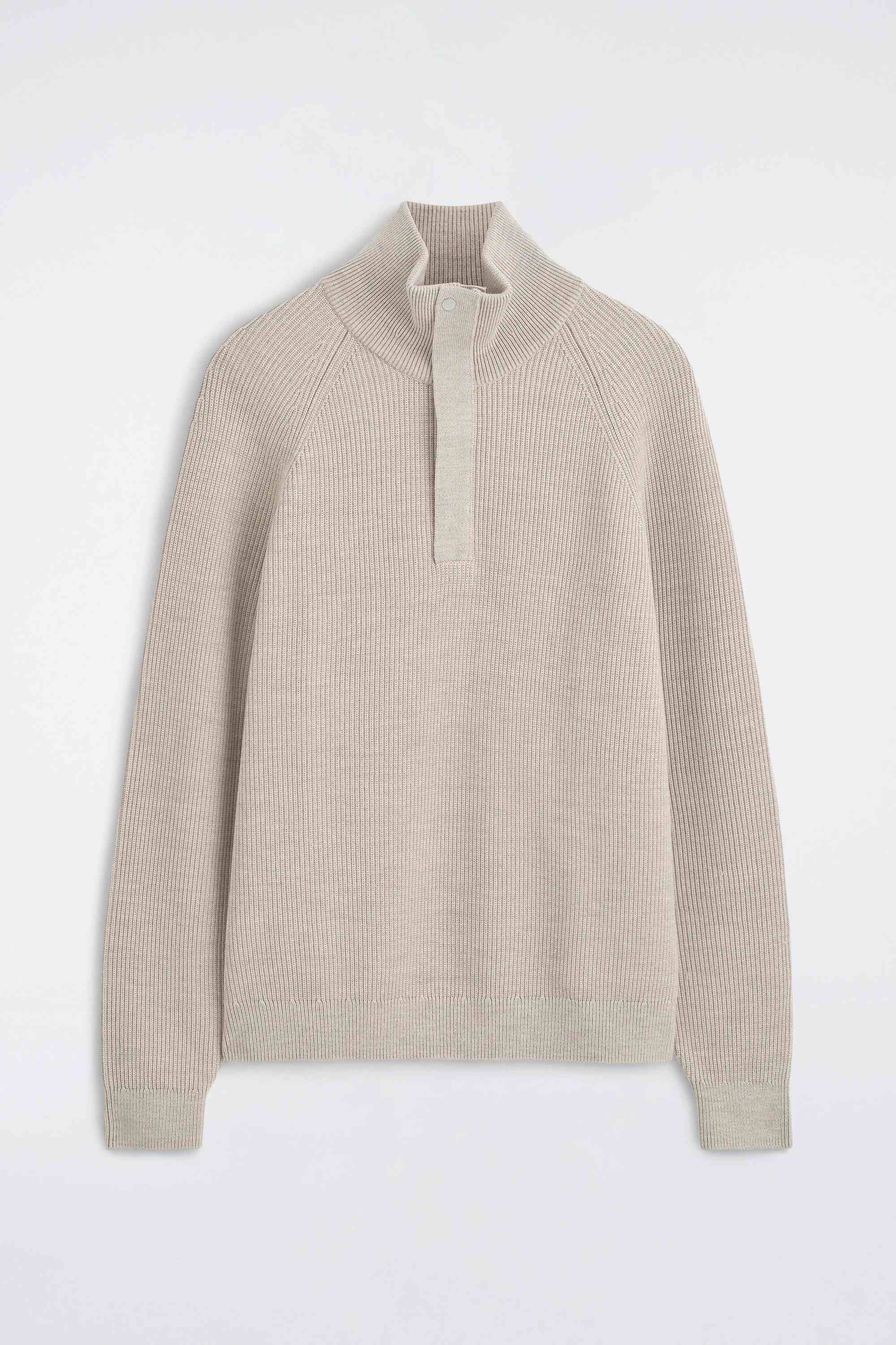 RIBBED WOOL HALF-ZIP JUMPER - 6