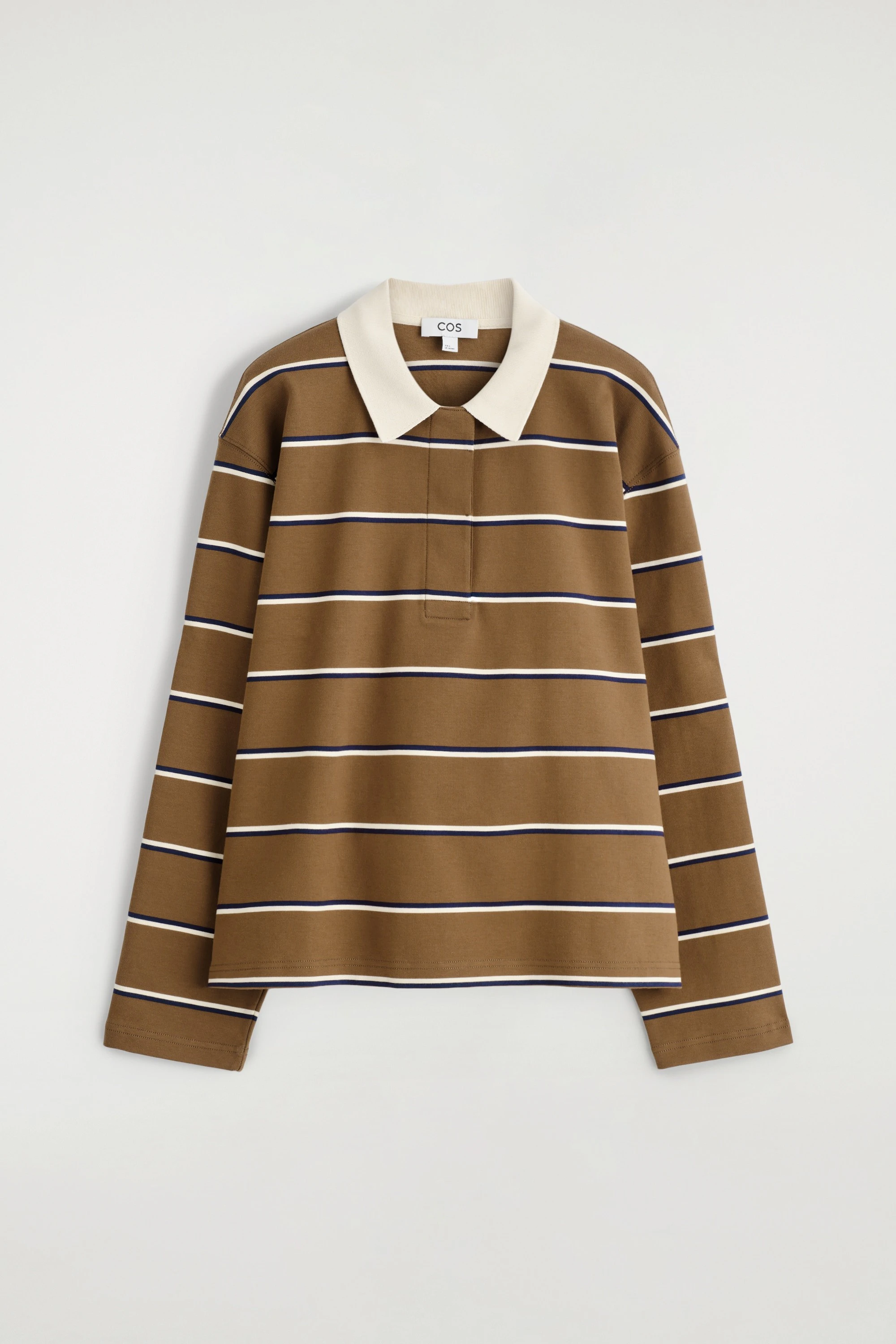 STRIPED LONG-SLEEVED POLO SHIRT - 1