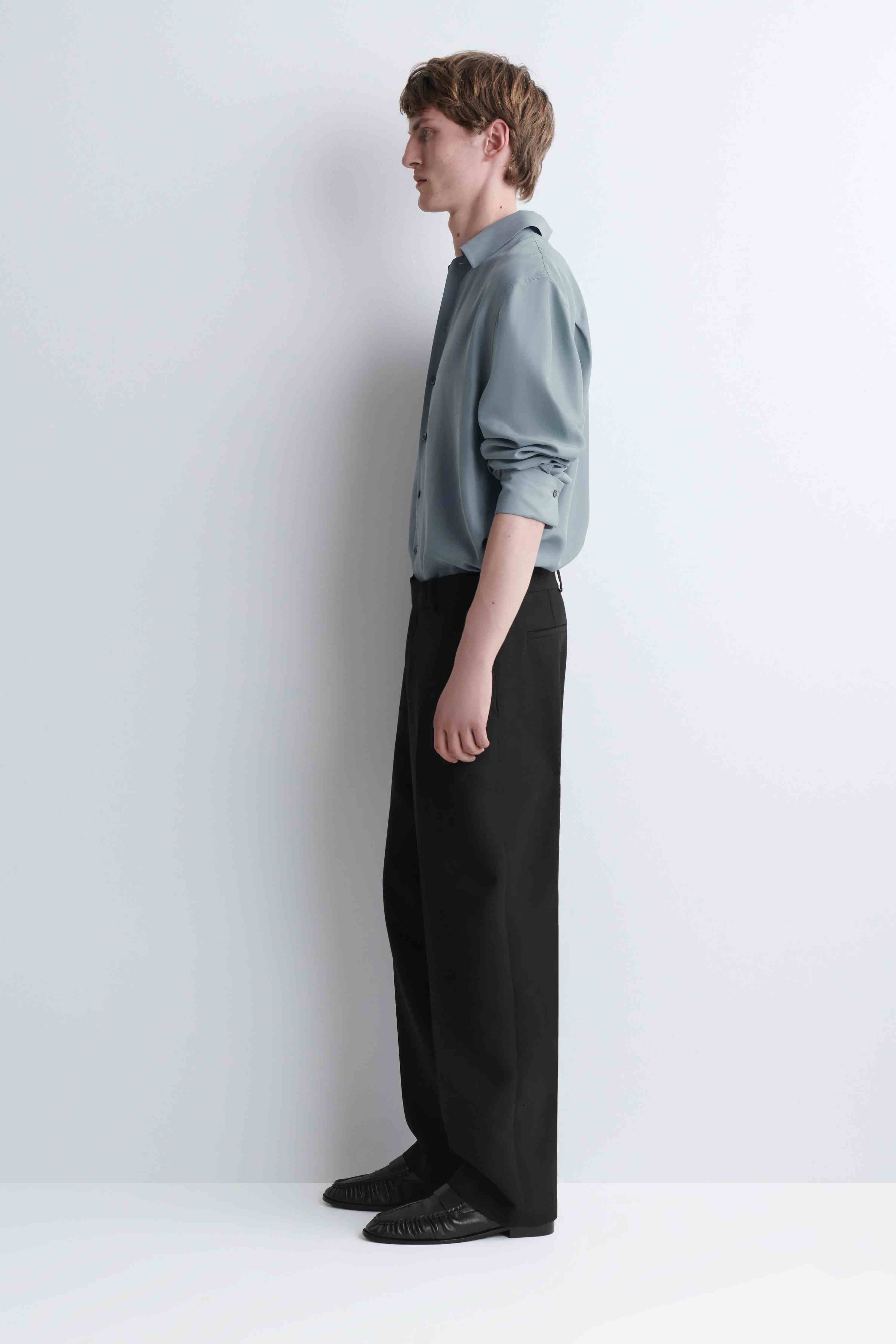 WOOL-BLEND RELAXED-FIT STRAIGHT-LEG TROUSERS - 4