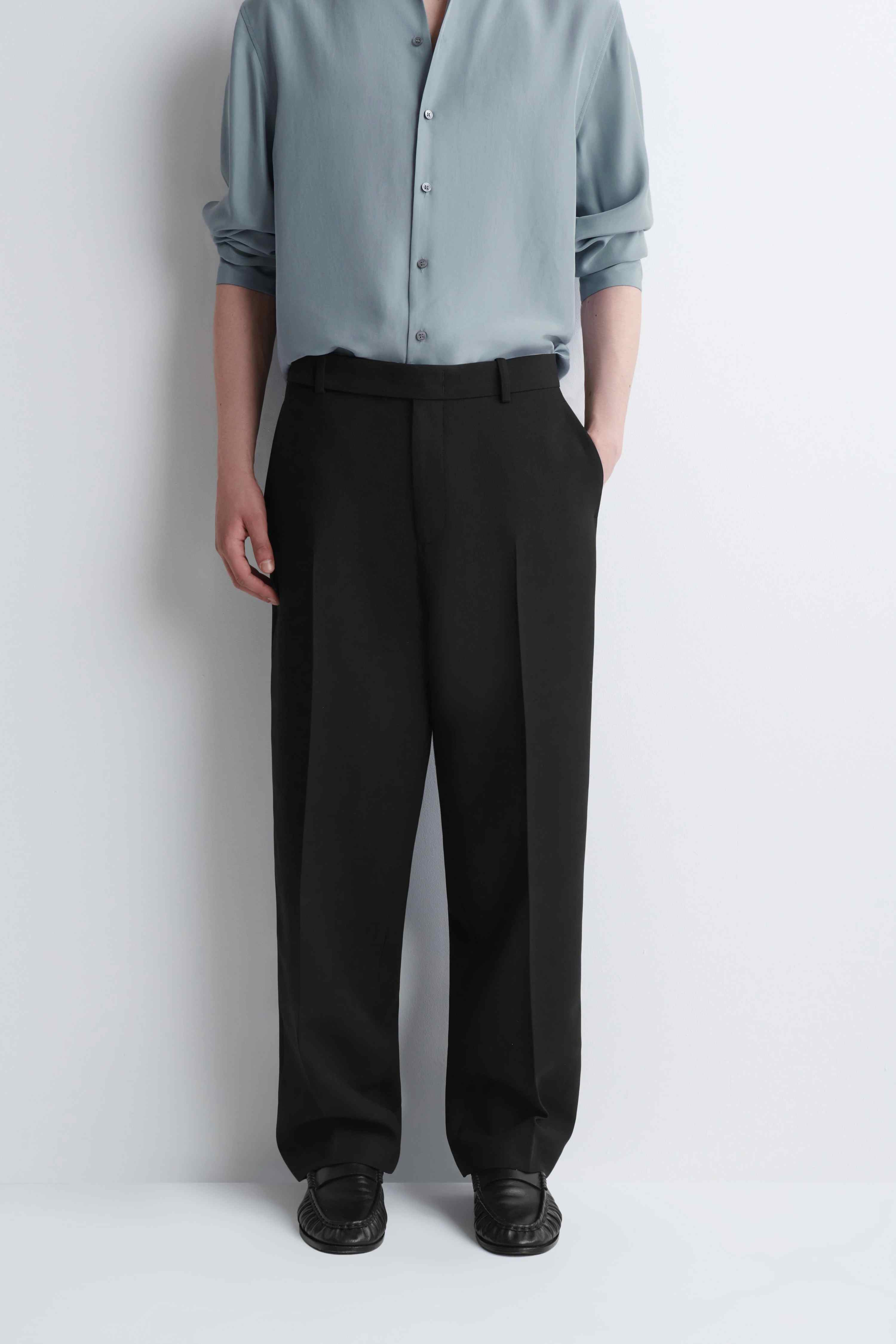 WOOL-BLEND RELAXED-FIT STRAIGHT-LEG TROUSERS - 5